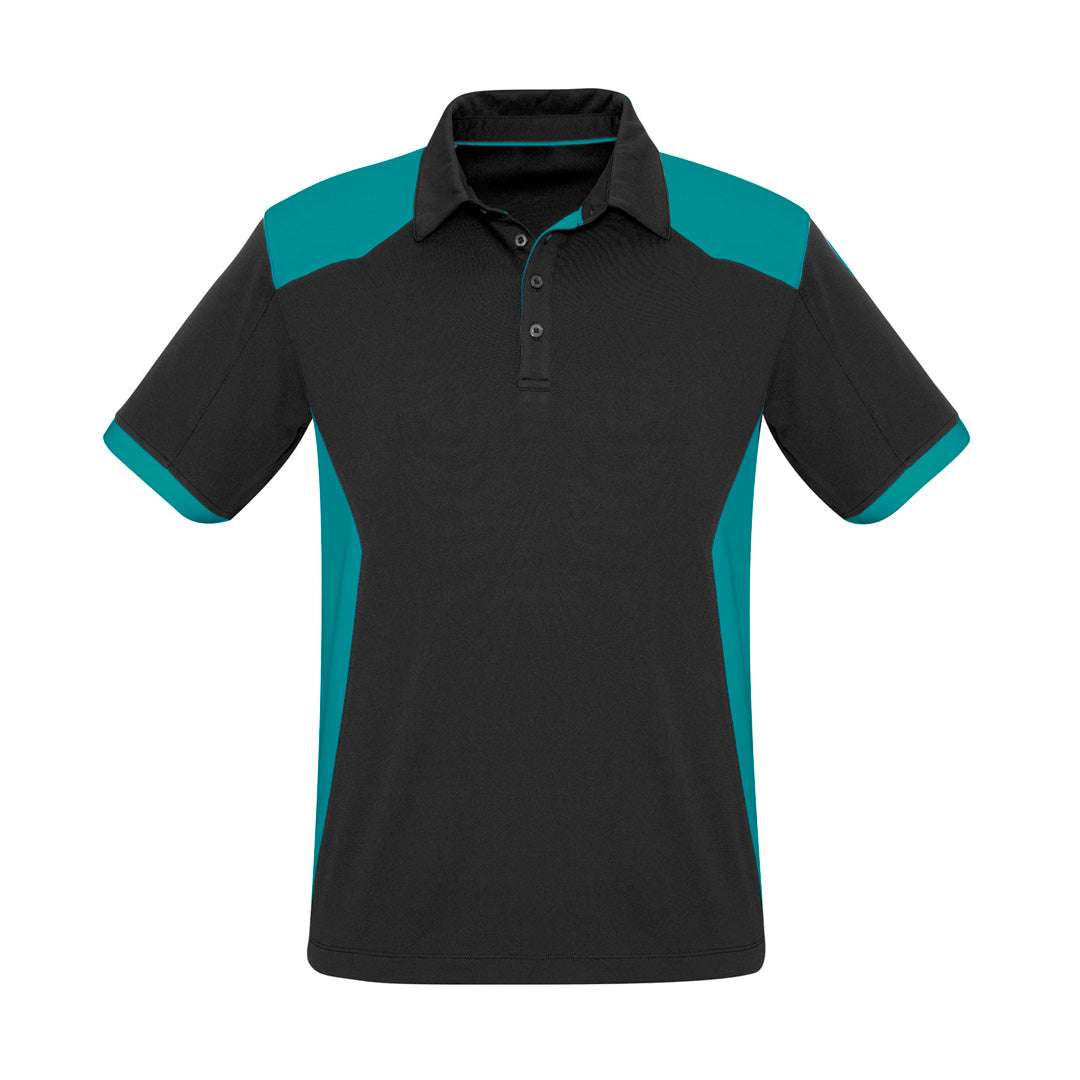 House of Uniforms The Rival Polo | Mens | Short Sleeve Biz Collection Black/Teal