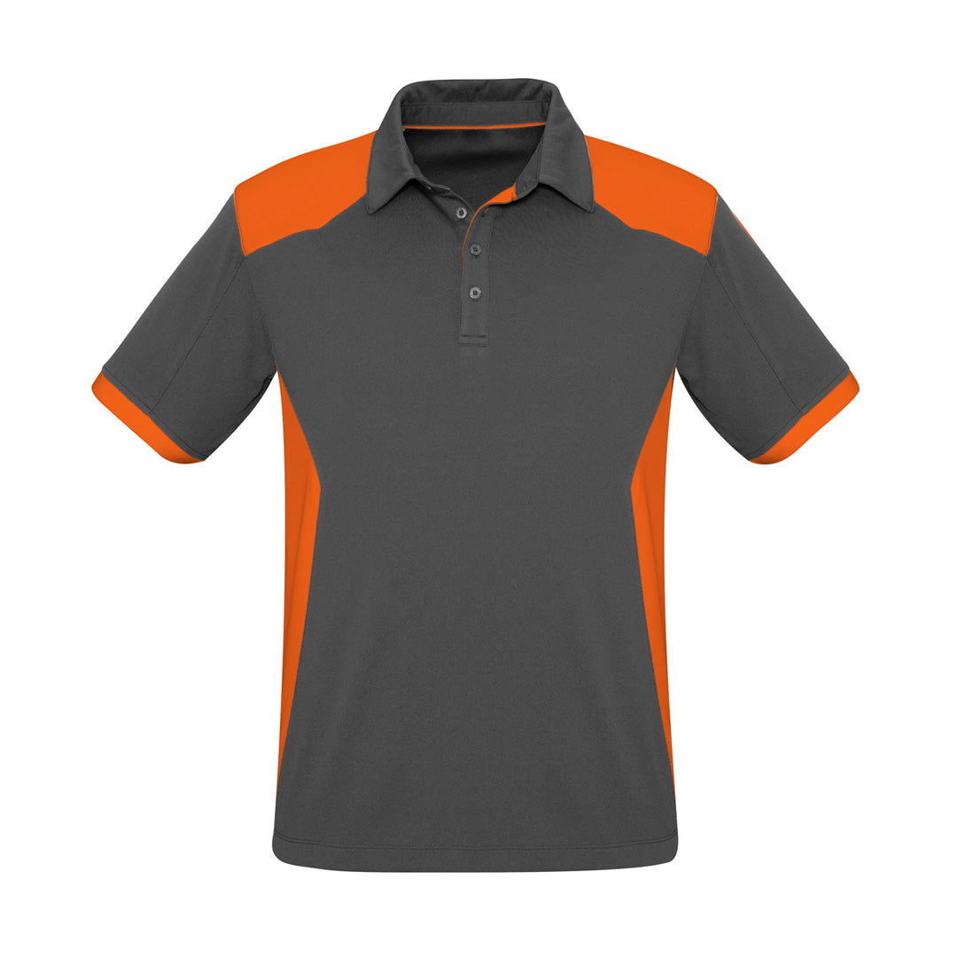 House of Uniforms The Rival Polo | Mens | Short Sleeve Biz Collection Grey/Orange