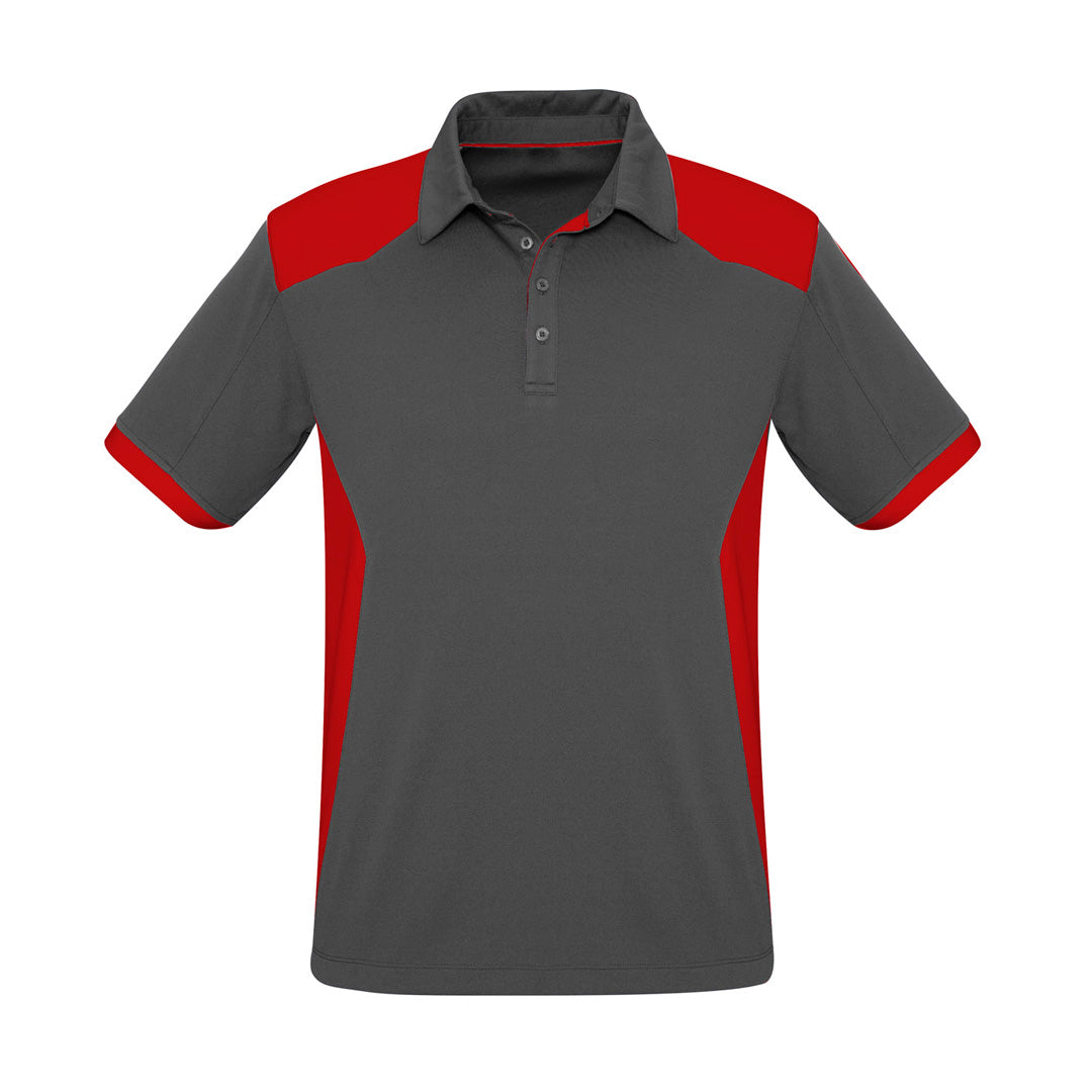 House of Uniforms The Rival Polo | Mens | Short Sleeve Biz Collection Grey/Red