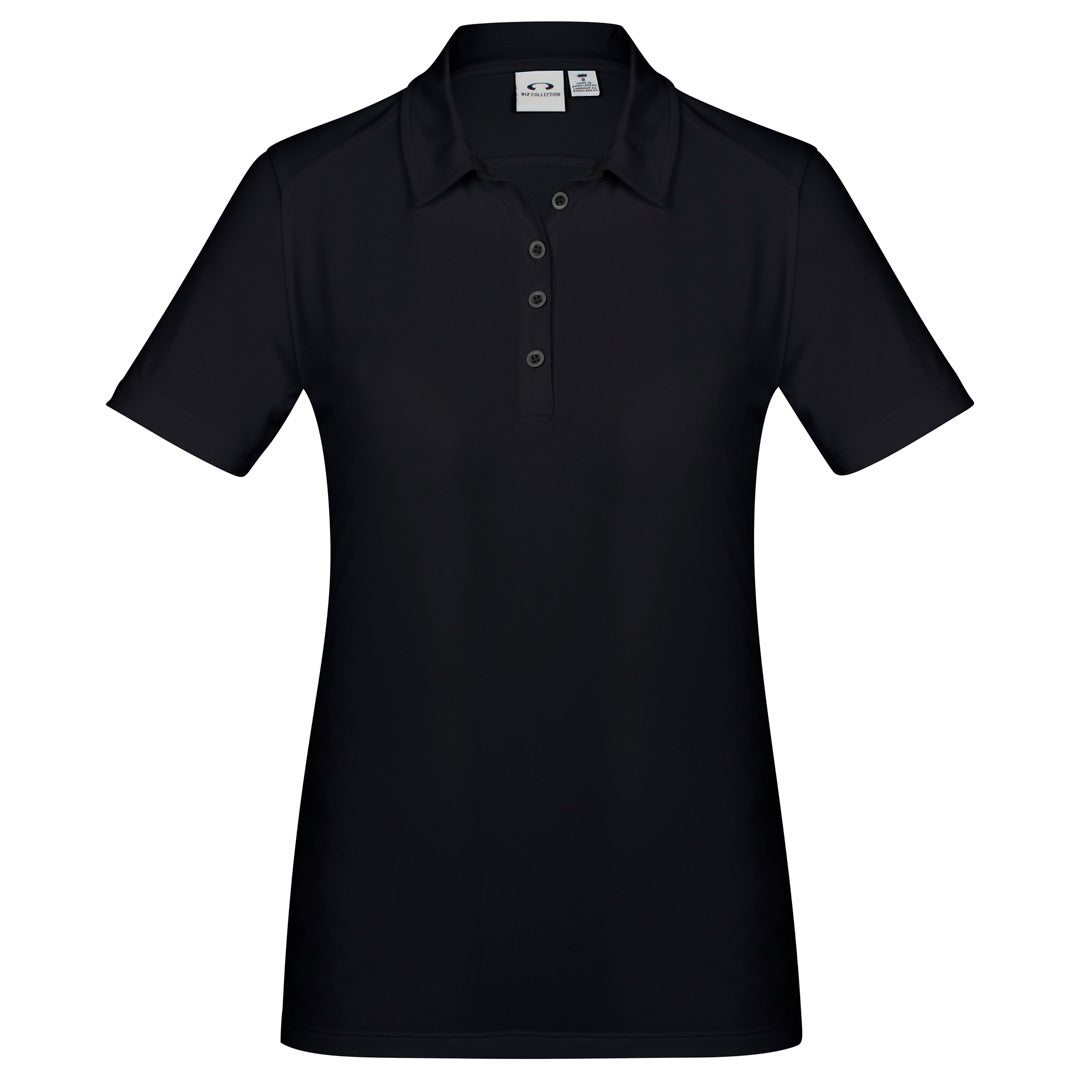 House of Uniforms The Aero Polo | Ladies | Short Sleeve Biz Collection Black