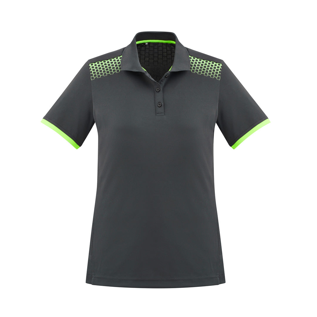 House of Uniforms The Galaxy Polo | Ladies | Short Sleeve Biz Collection Grey/Lime