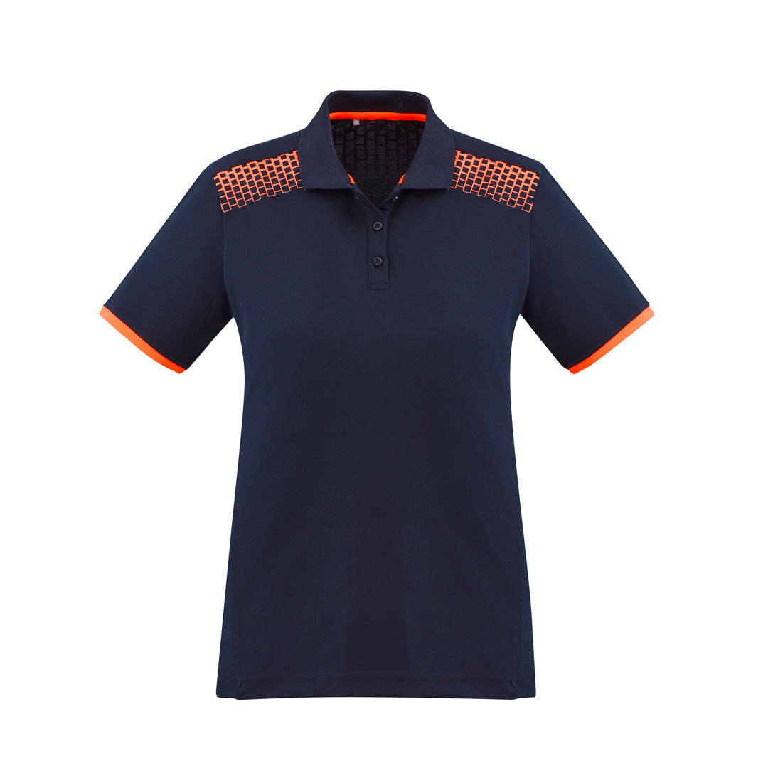 House of Uniforms The Galaxy Polo | Ladies | Short Sleeve Biz Collection Navy/Orange