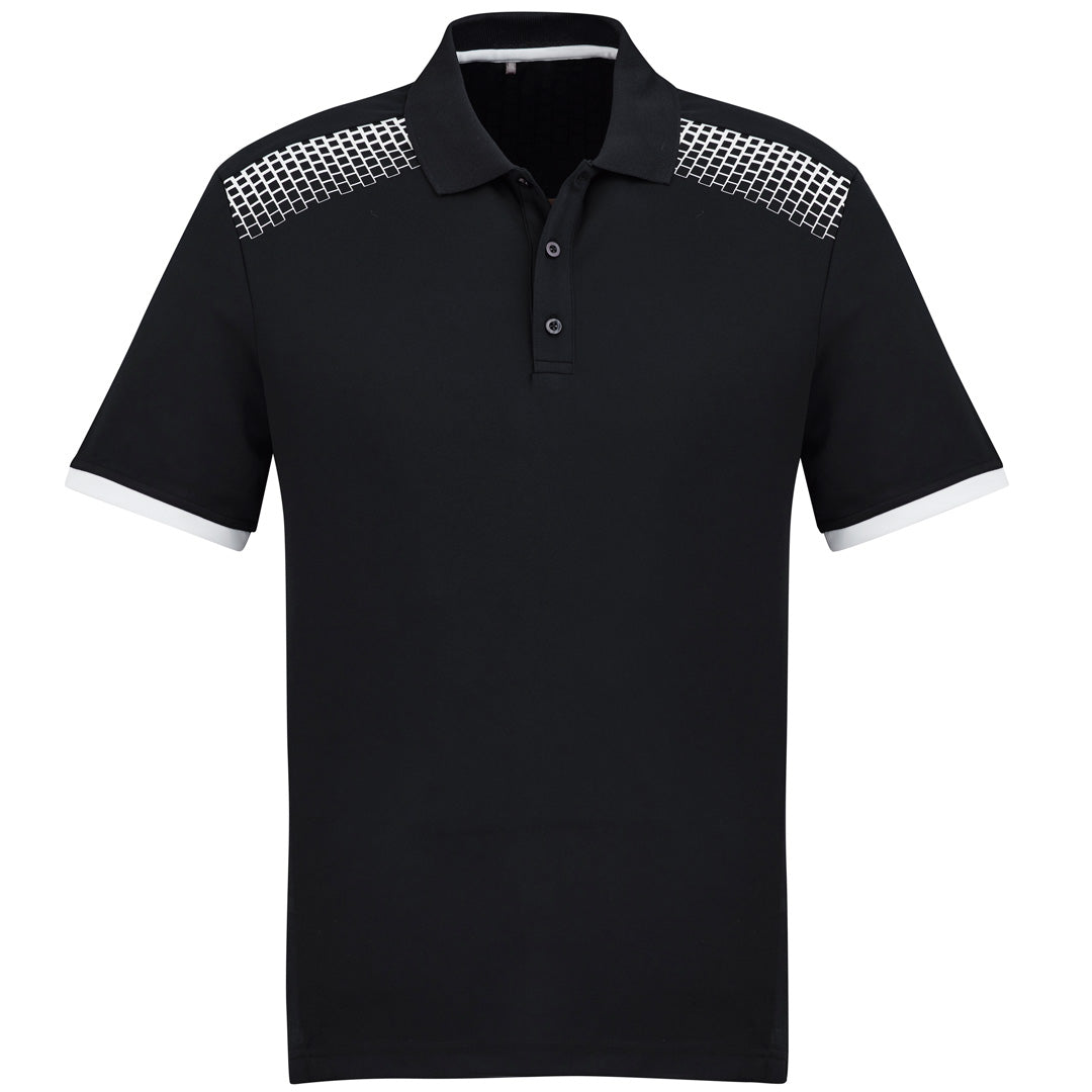 House of Uniforms The Galaxy Polo | Mens | Short Sleeve Biz Collection Black/White