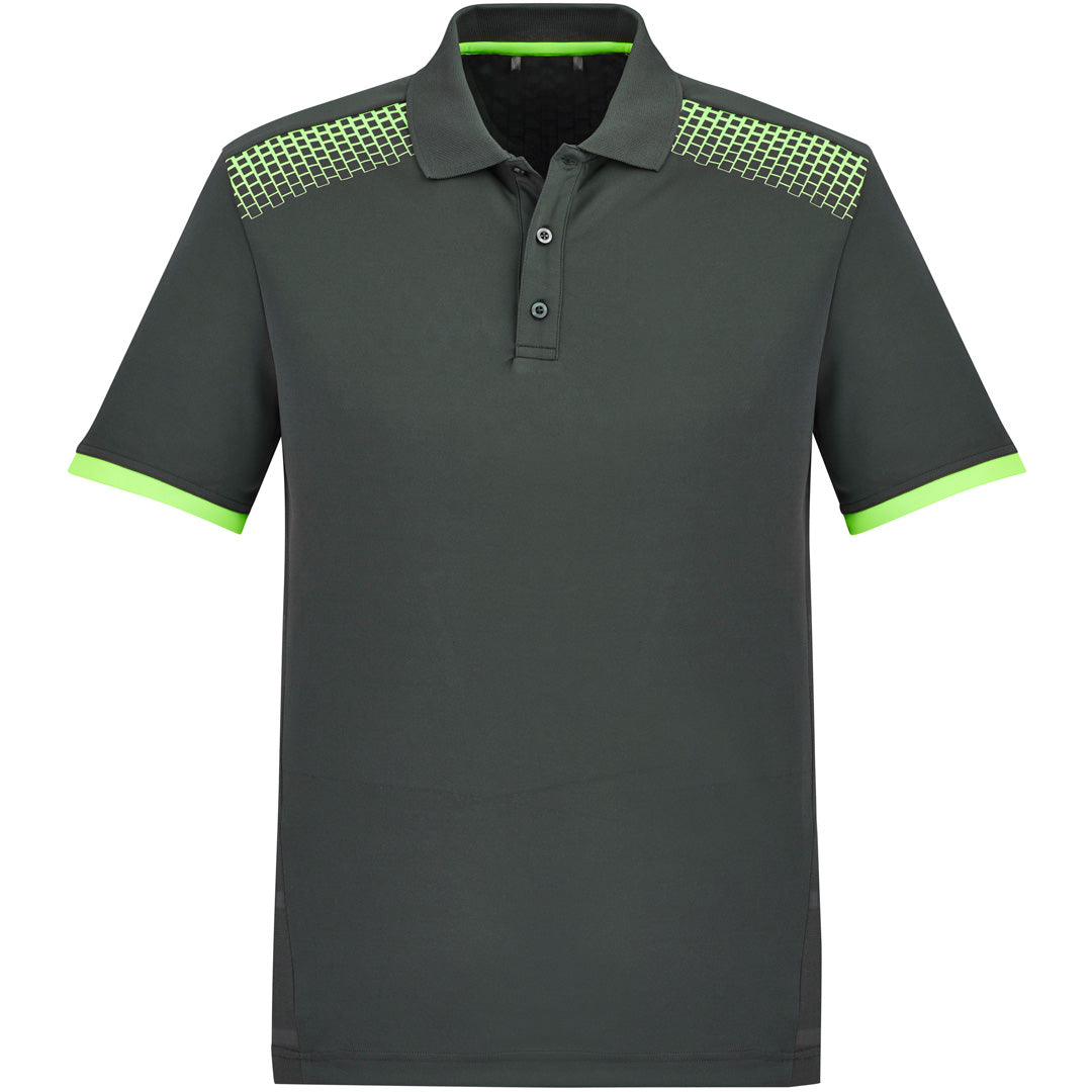 House of Uniforms The Galaxy Polo | Mens | Short Sleeve Biz Collection Grey/Lime