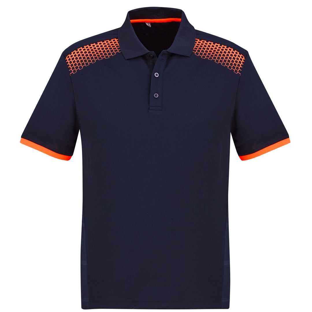 House of Uniforms The Galaxy Polo | Mens | Short Sleeve Biz Collection Navy/Orange