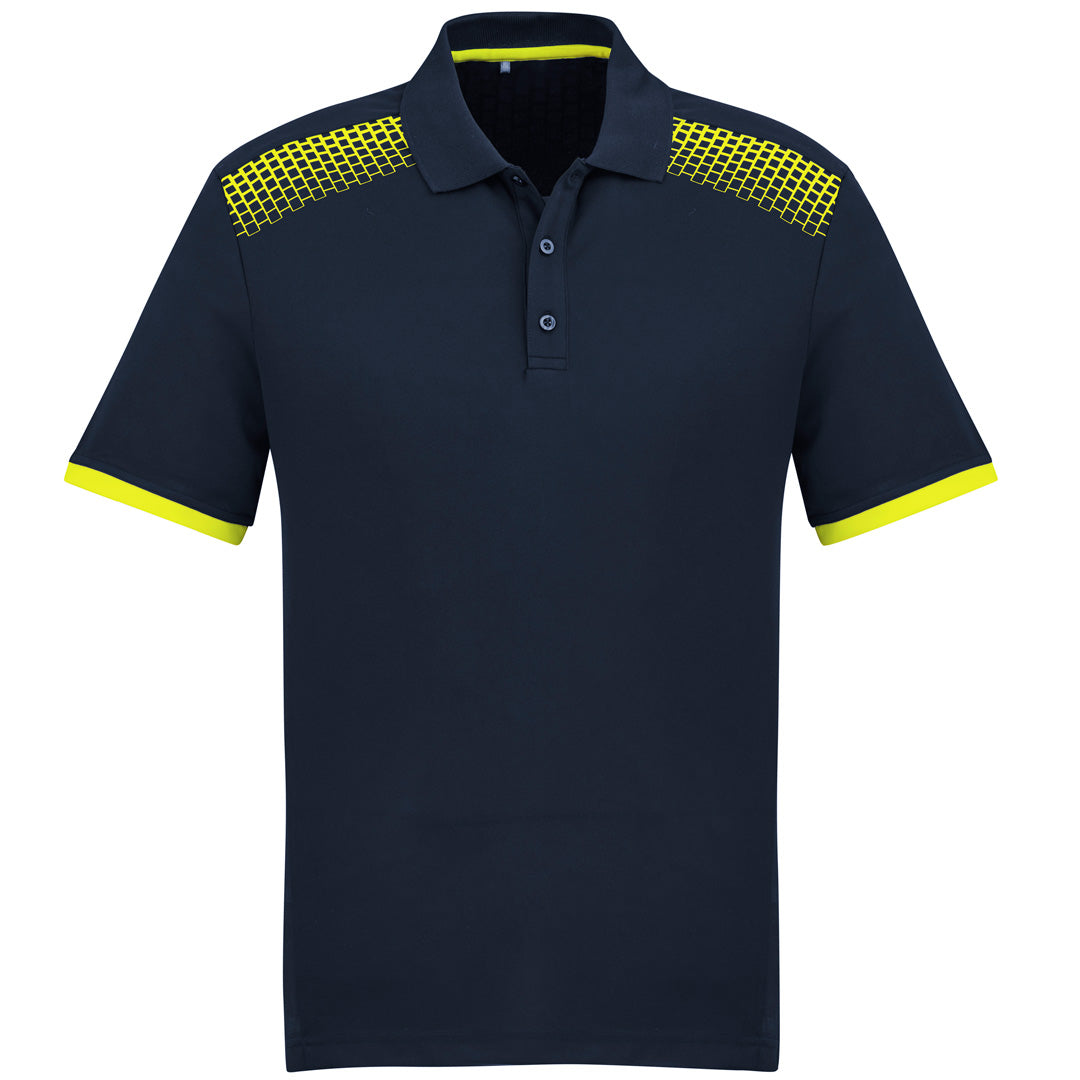 House of Uniforms The Galaxy Polo | Mens | Short Sleeve Biz Collection Navy/Yellow