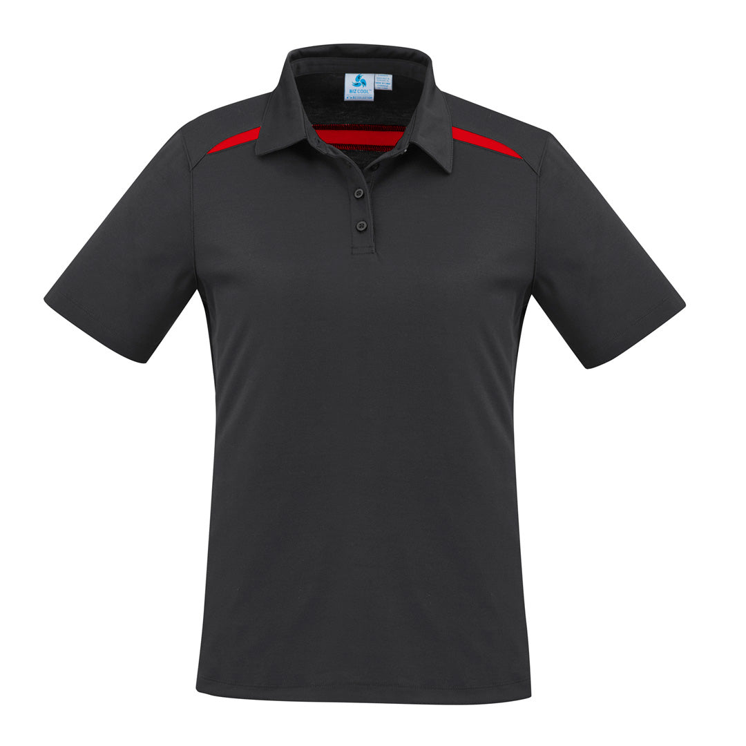 House of Uniforms The Sonar Polo | Ladies | Short Sleeve Biz Collection Black/Red