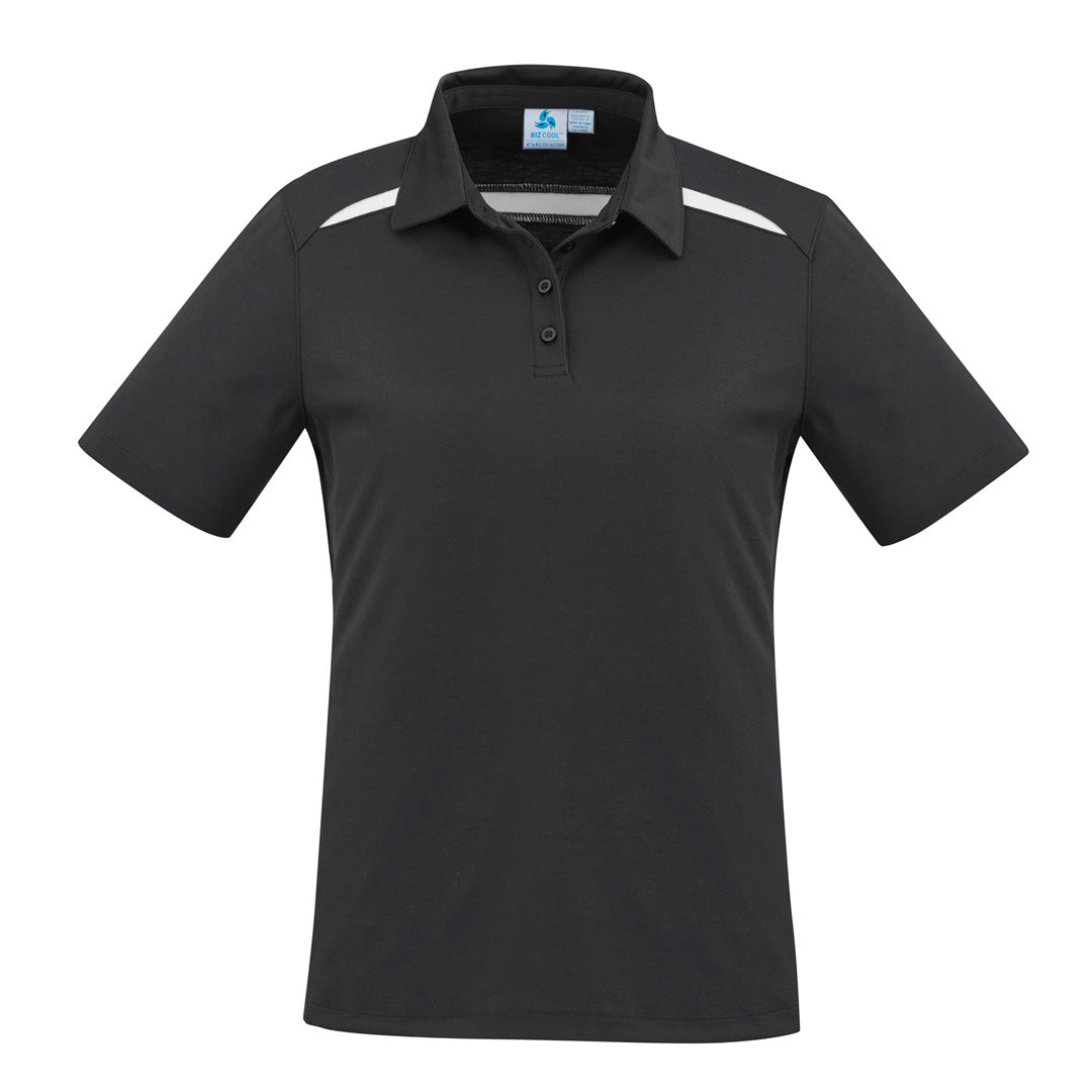 House of Uniforms The Sonar Polo | Ladies | Short Sleeve Biz Collection Black/White