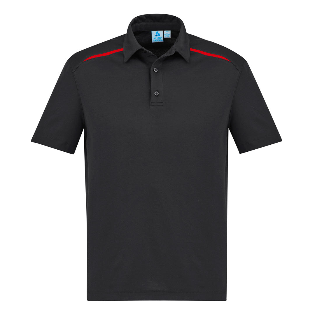 House of Uniforms The Sonar Polo | Mens | Short Sleeve Biz Collection Black/Red