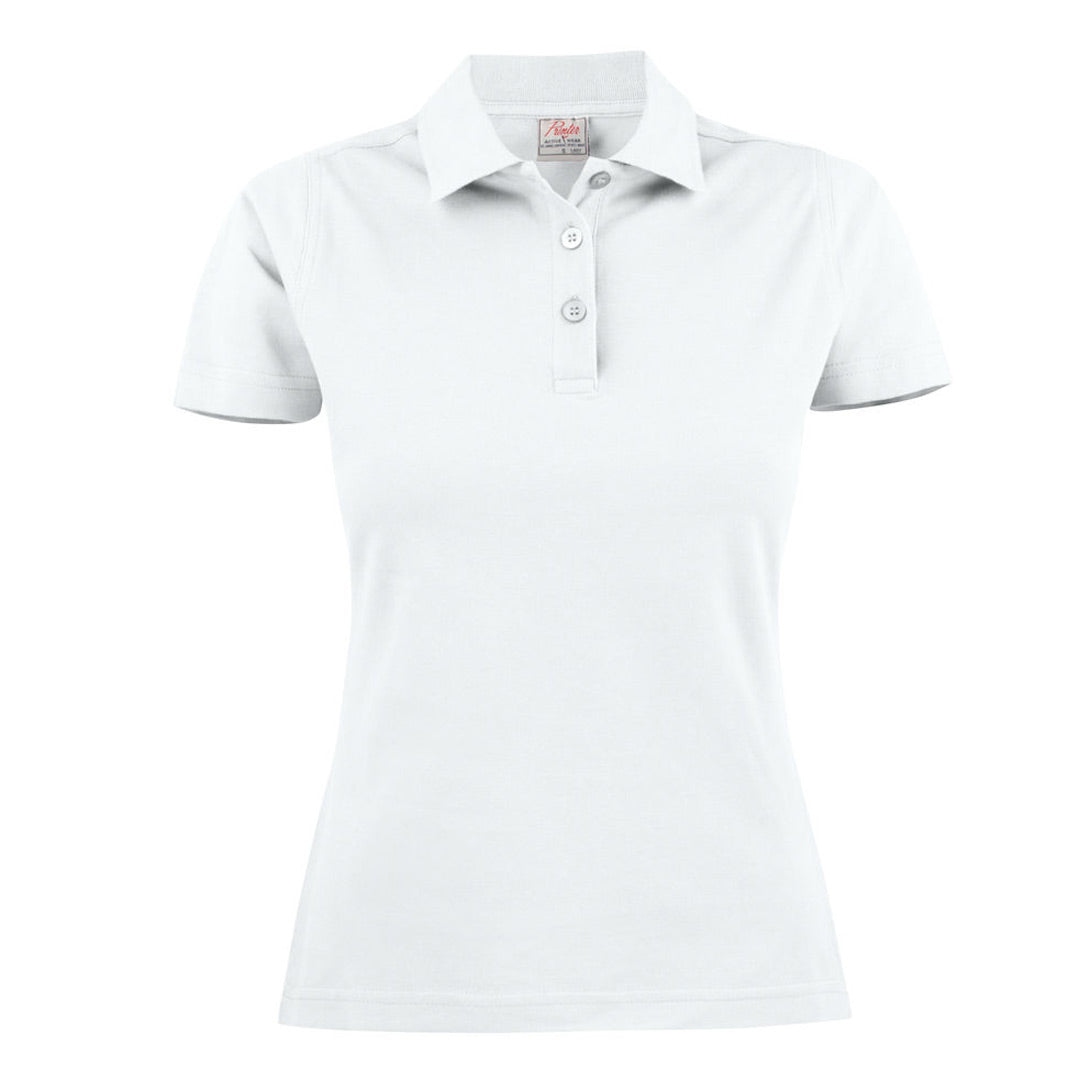 House of Uniforms The Surf RSX Polo | Ladies | Short Sleeve James Harvest White