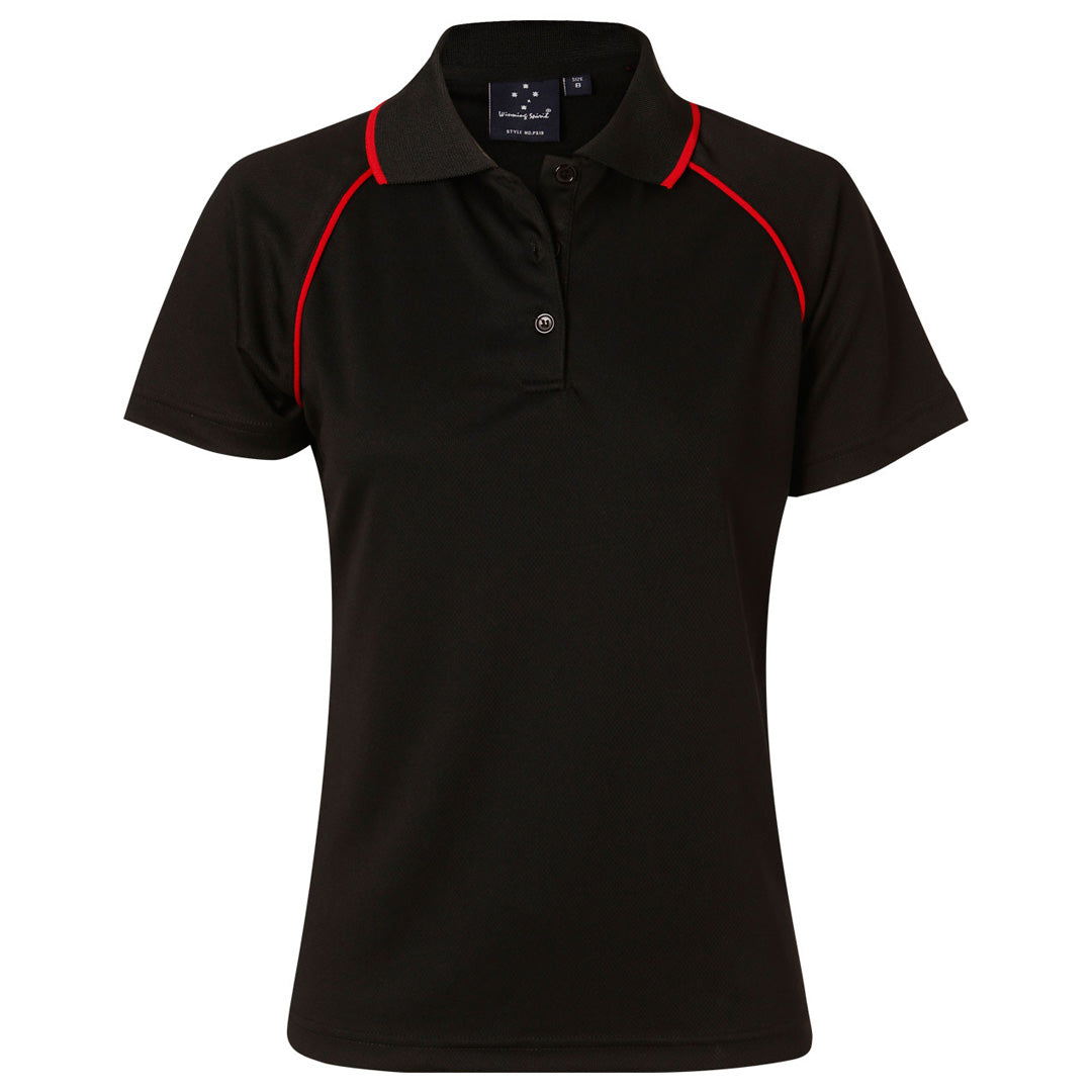 House of Uniforms The Champion Polo | Ladies | Short Sleeve Winning Spirit Black/Red