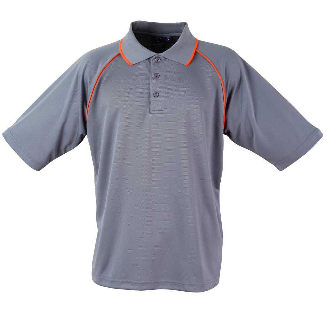 House of Uniforms The Champion Polo | Mens | Short Sleeve Winning Spirit Charcoal/Orange