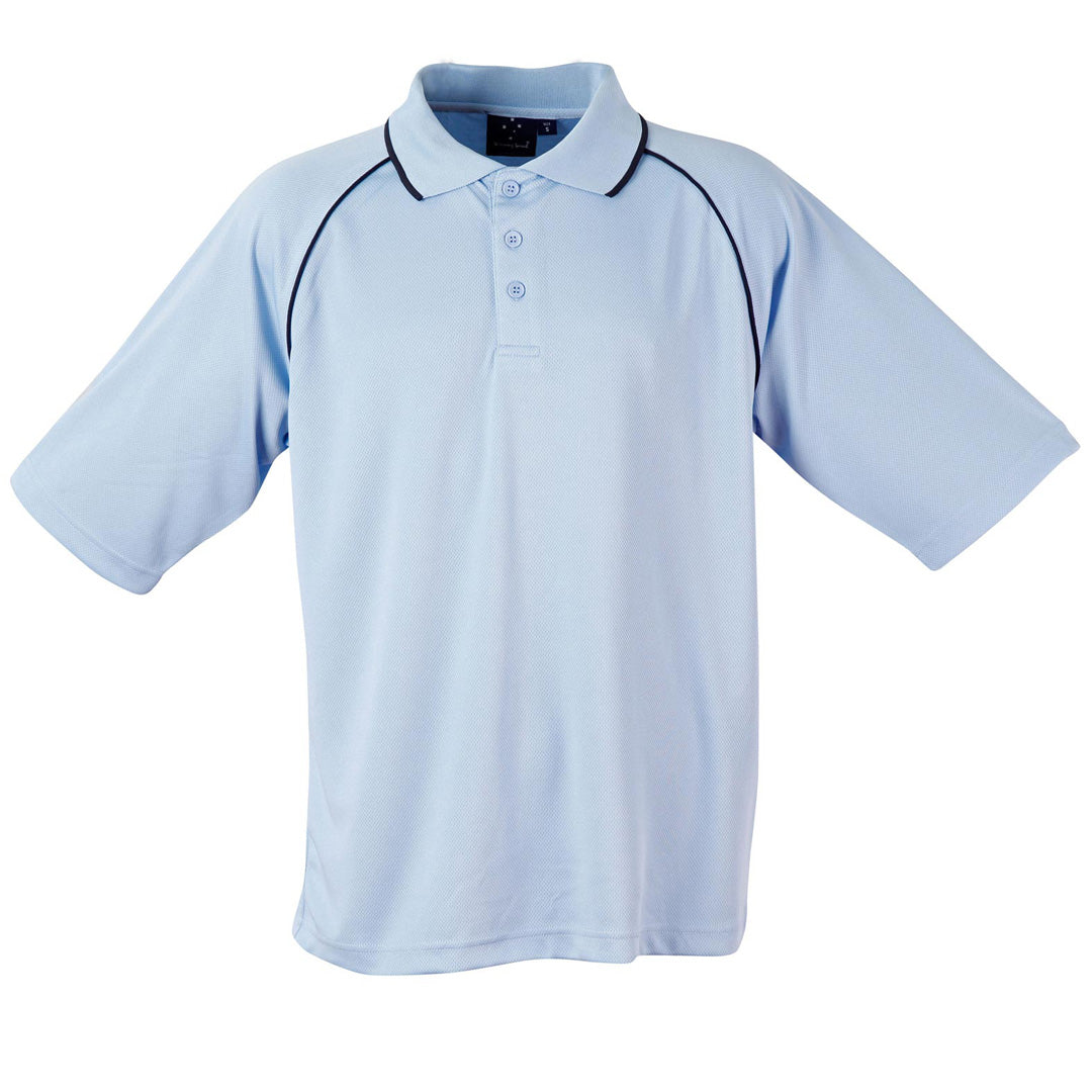 House of Uniforms The Champion Polo | Mens | Short Sleeve | Plus Winning Spirit Sky Blue/Navy