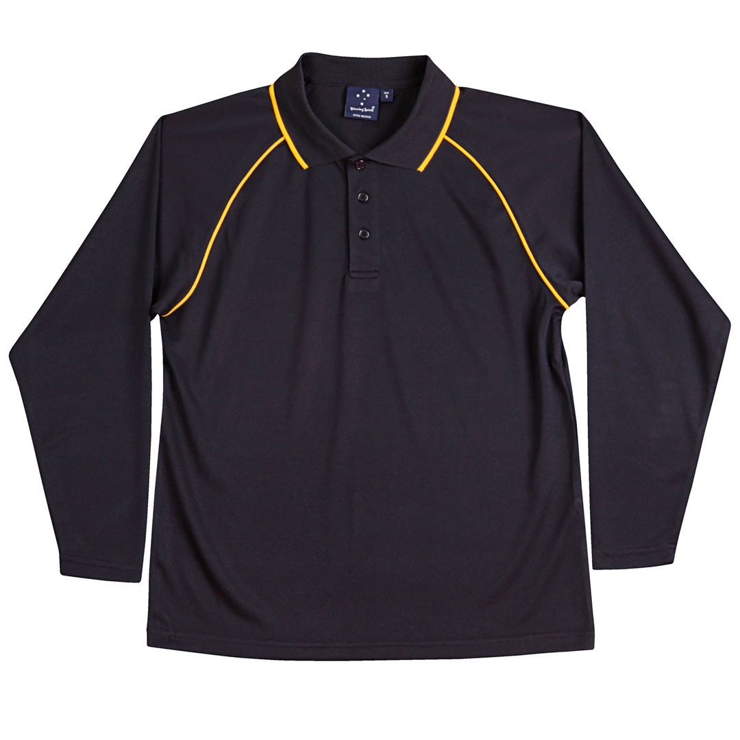 House of Uniforms The Champion Polo | Mens | Long Sleeve Winning Spirit Navy/Gold