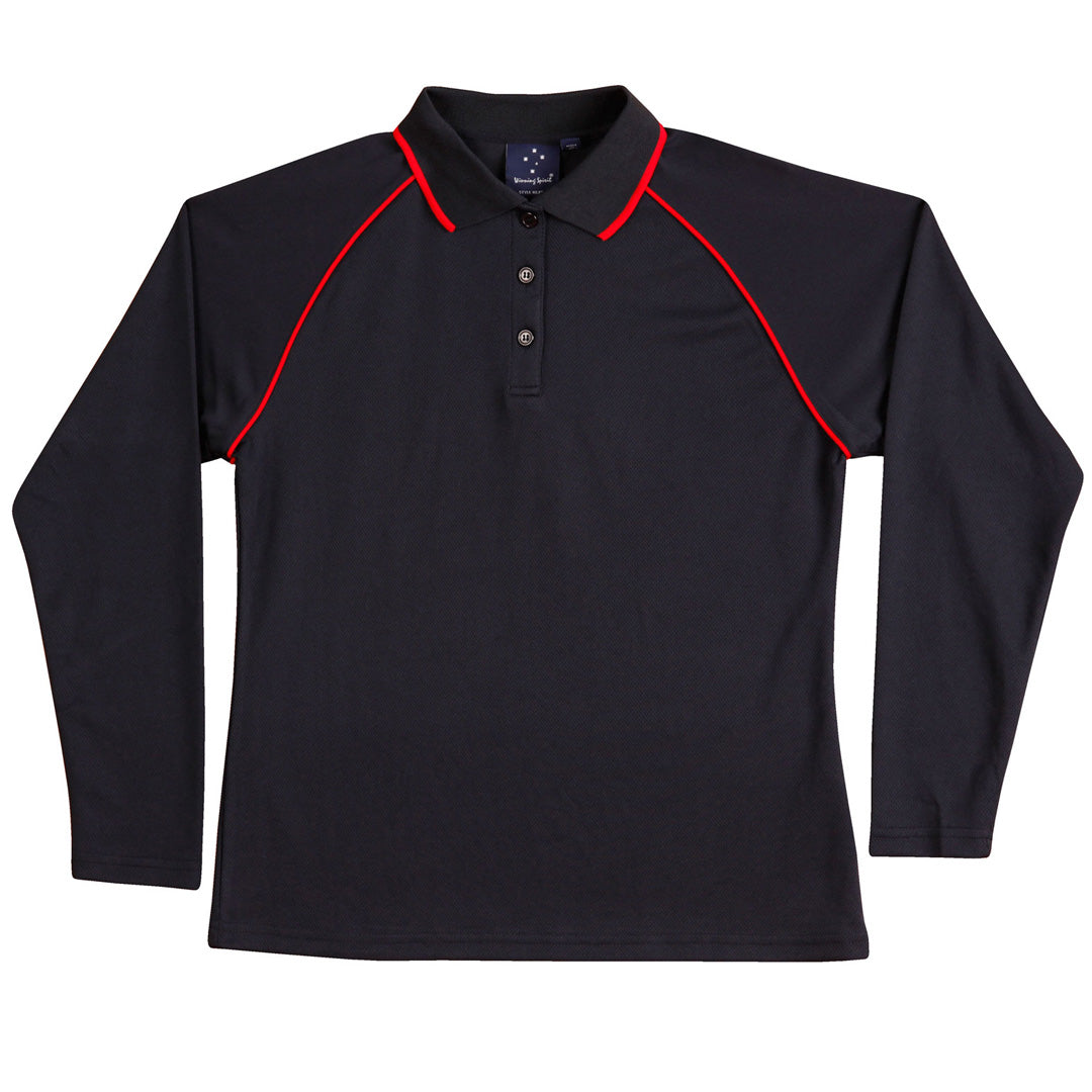 House of Uniforms The Champion Polo | Ladies | Long Sleeve Winning Spirit Navy/Red