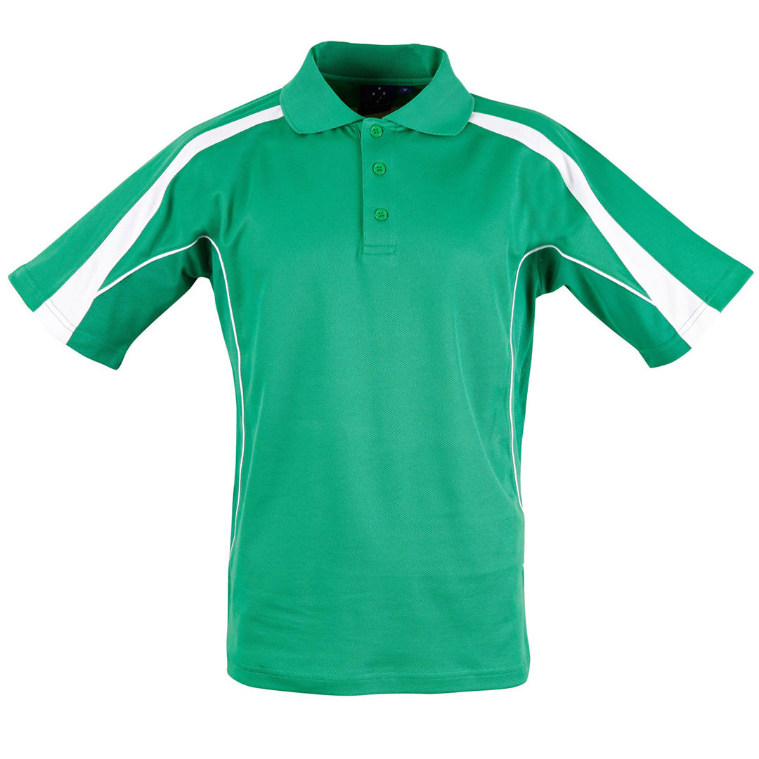 House of Uniforms The Legend Polo | Mens | Short Sleeve | Plus Winning Spirit Emerald Green/White