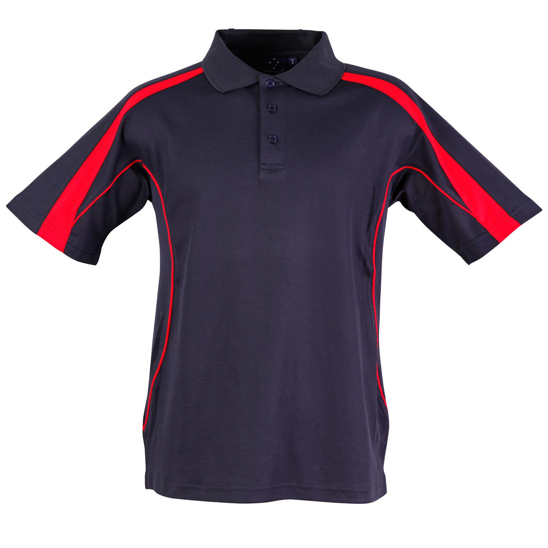 House of Uniforms The Legend Polo | Mens | Short Sleeve | Plus Winning Spirit Navy/Red