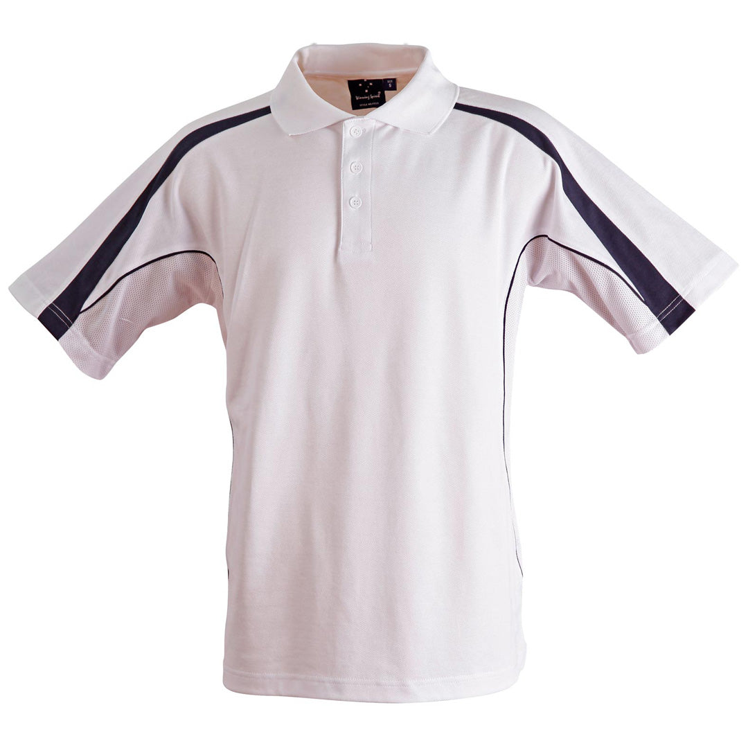 House of Uniforms The Legend Polo | Mens | Short Sleeve Winning Spirit White/Navy