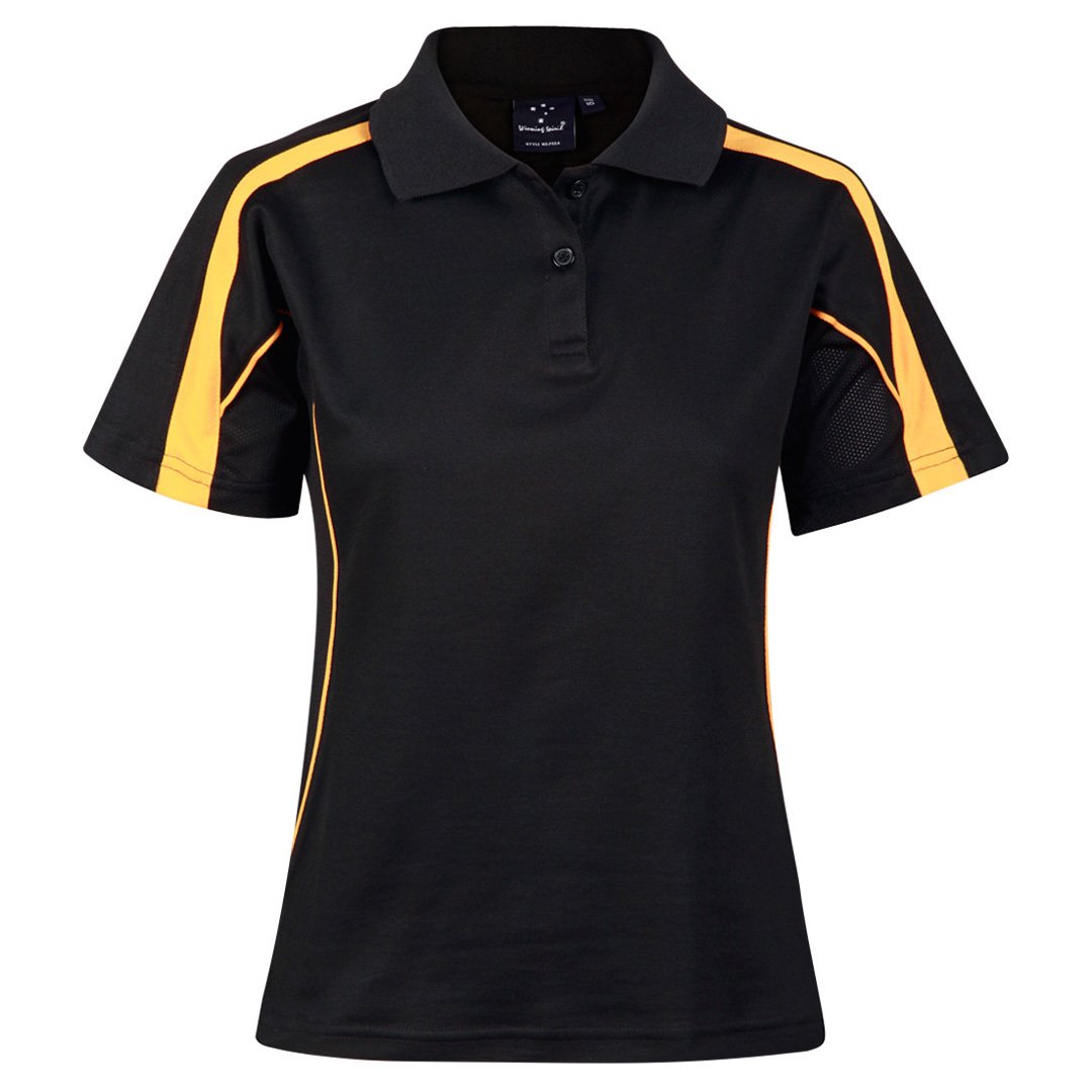 House of Uniforms The Legend Polo | Ladies | Short Sleeve | Plus Winning Spirit Black/Gold