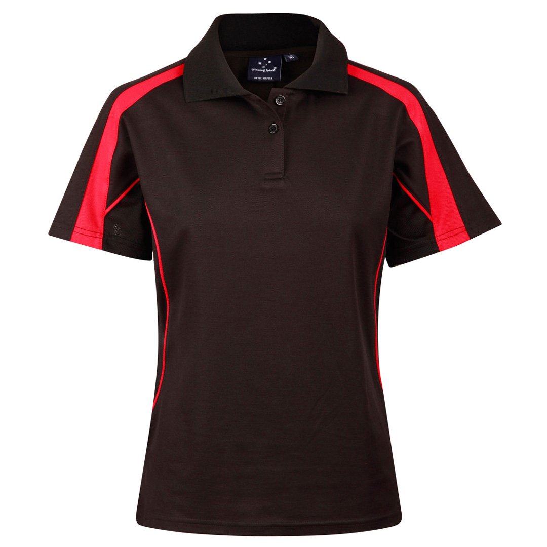 House of Uniforms The Legend Polo | Ladies | Short Sleeve | Plus Winning Spirit Black/Red