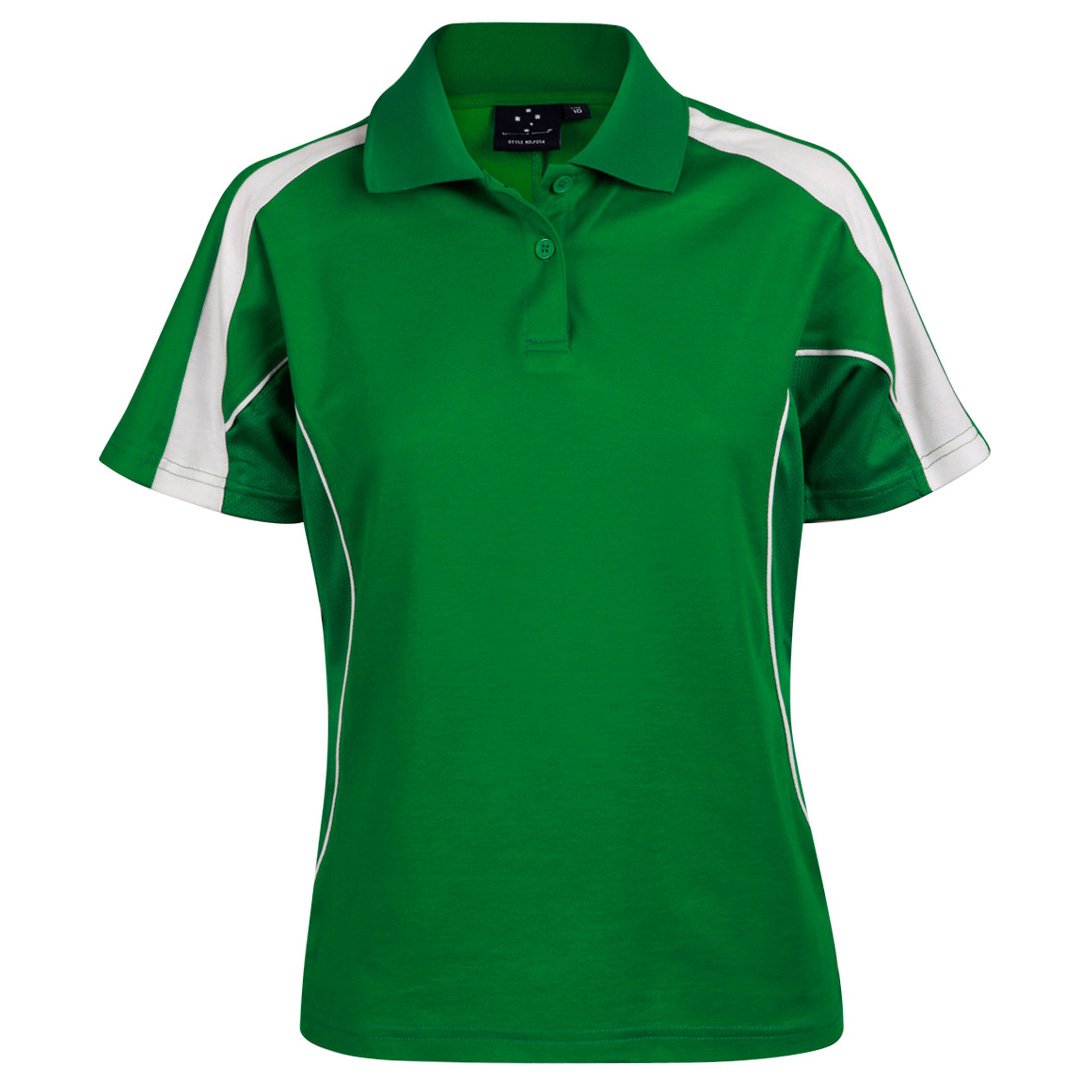 House of Uniforms The Legend Polo | Ladies | Short Sleeve | Plus Winning Spirit Emerald Green/White