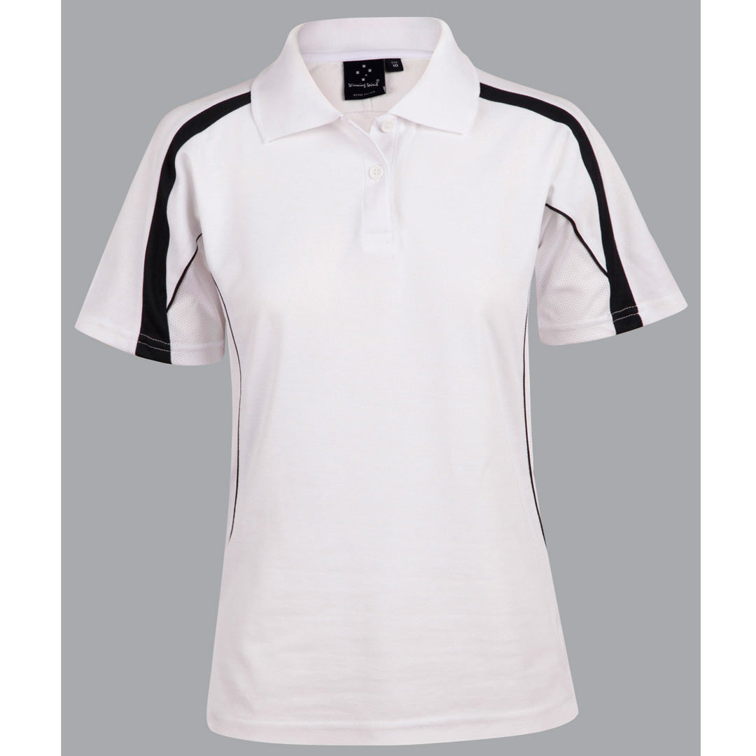 House of Uniforms The Legend Polo | Ladies | Short Sleeve Winning Spirit White/Navy