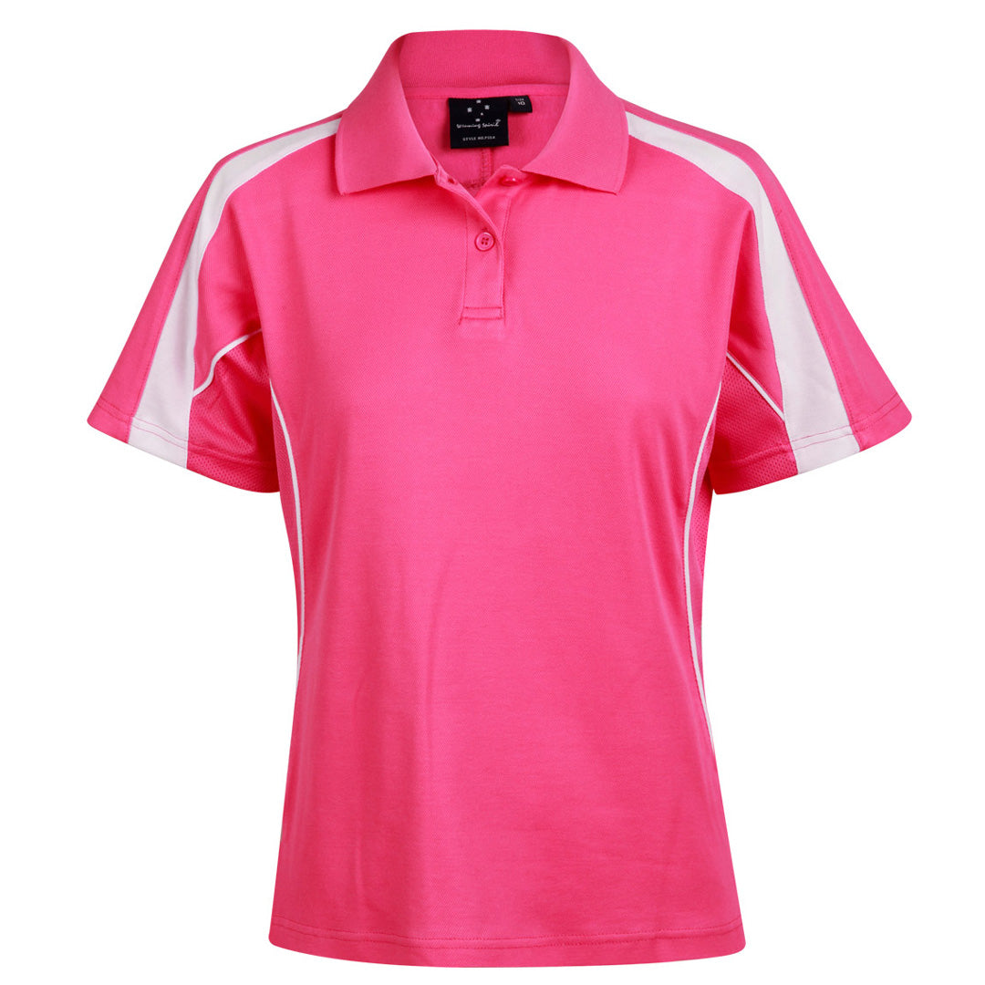 House of Uniforms The Legend Polo | Ladies | Short Sleeve Winning Spirit Hot Pink/White