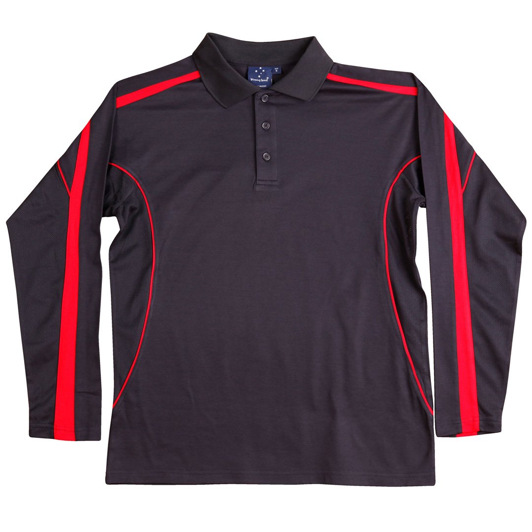 House of Uniforms The Legend Polo | Mens | Long Sleeve Winning Spirit Navy/Red