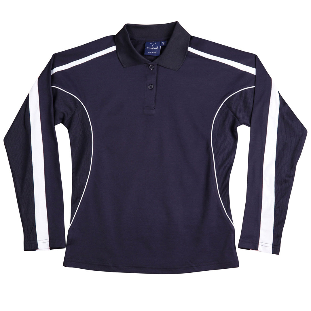 The Legend Polo | Ladies | Long Sleeve | Navy/White