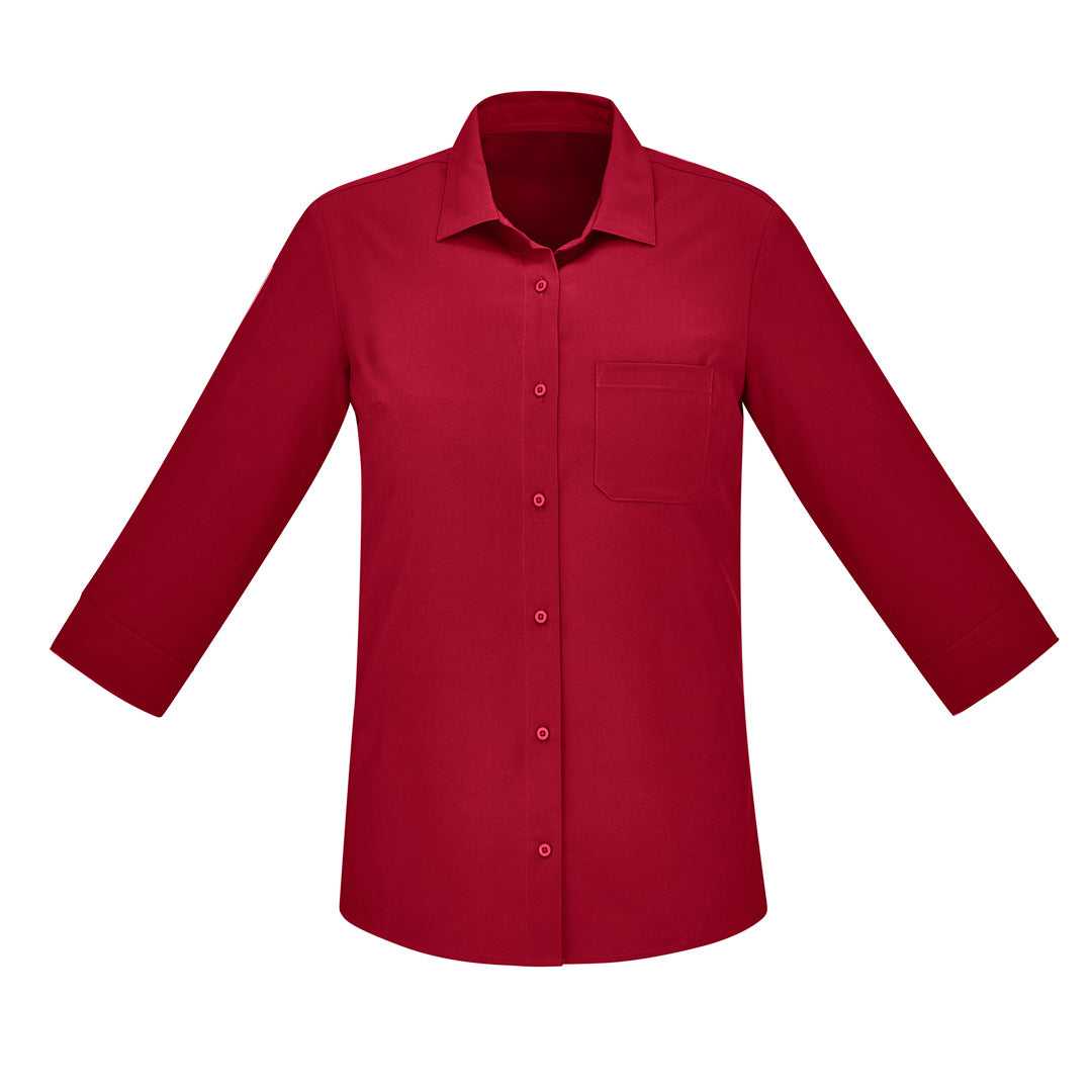 House of Uniforms The Florence Shirt | Ladies | 3/4 Sleeve Biz Care Cherry