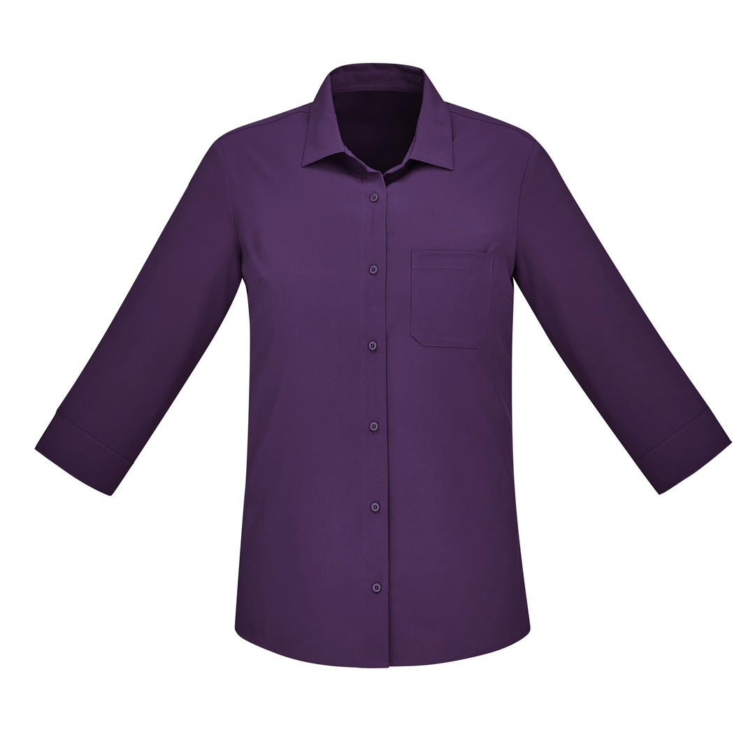 House of Uniforms The Florence Shirt | Ladies | 3/4 Sleeve Biz Care Purple