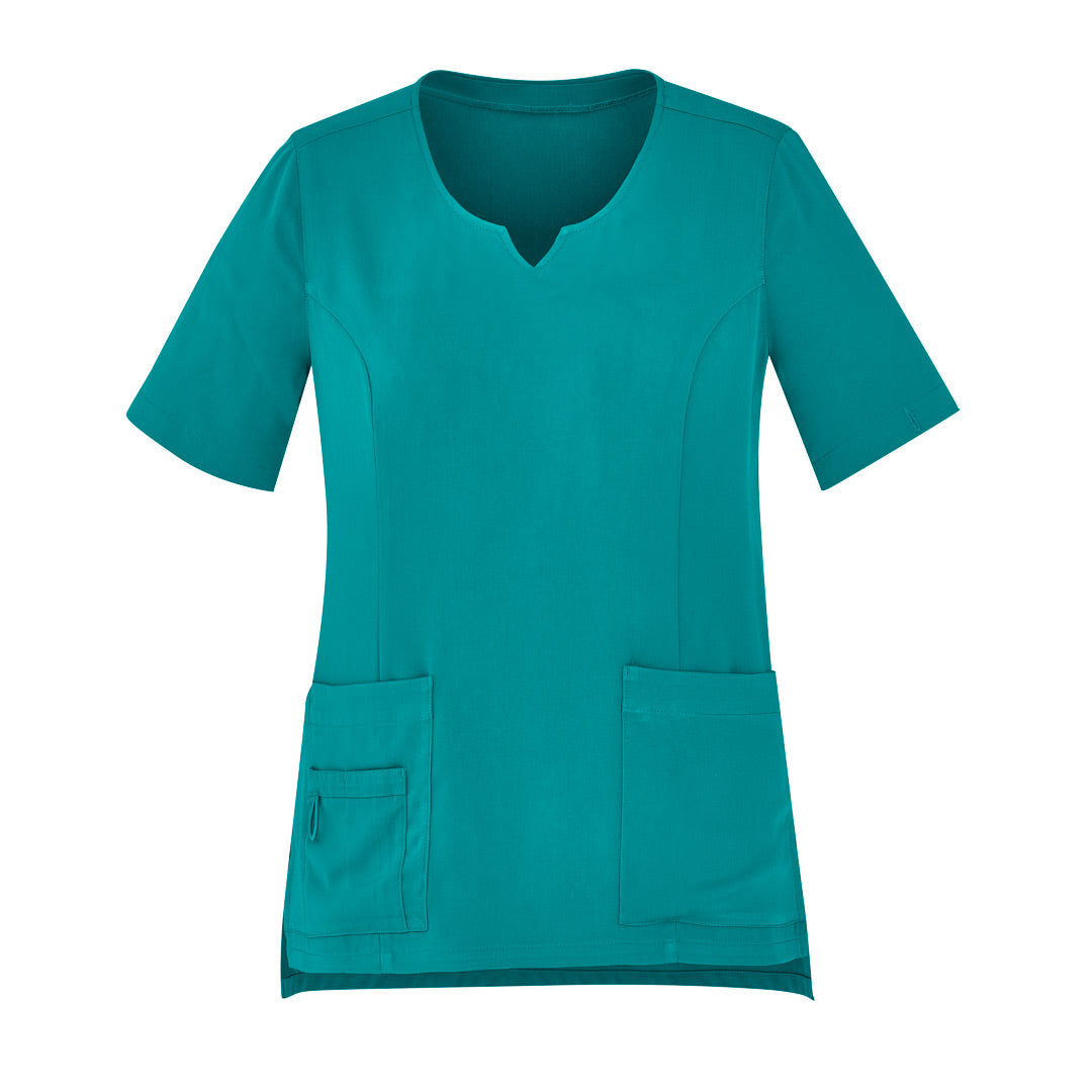 House of Uniforms The Avery Round Neck Scrub Top | Ladies Biz Care Teal
