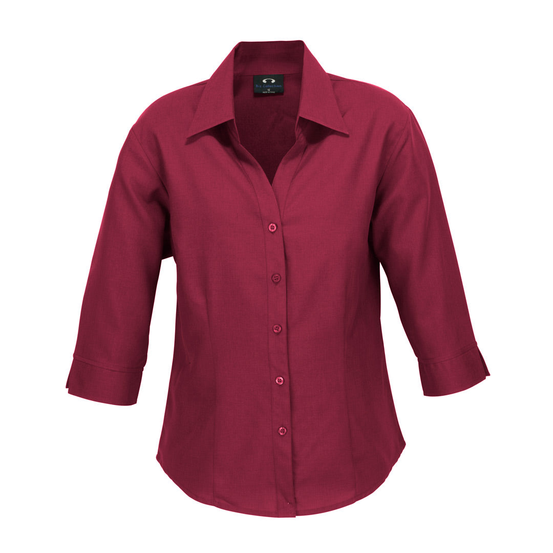 House of Uniforms The Oasis Shirt | Ladies | 3/4 Sleeve Biz Collection Cherry