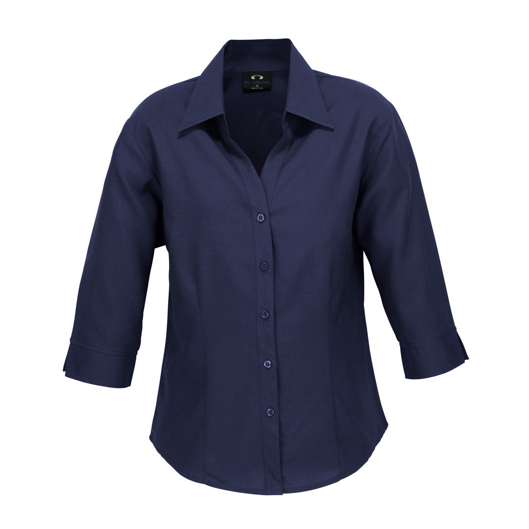 House of Uniforms The Oasis Shirt | Ladies | 3/4 Sleeve Biz Collection Navy