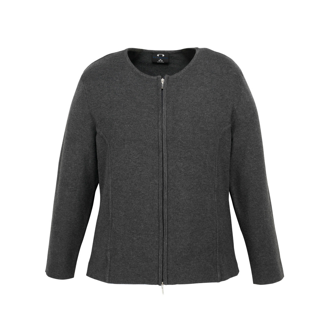 House of Uniforms The 2 Way Zip Knit | Ladies | Cardigan Biz Collection Charcoal
