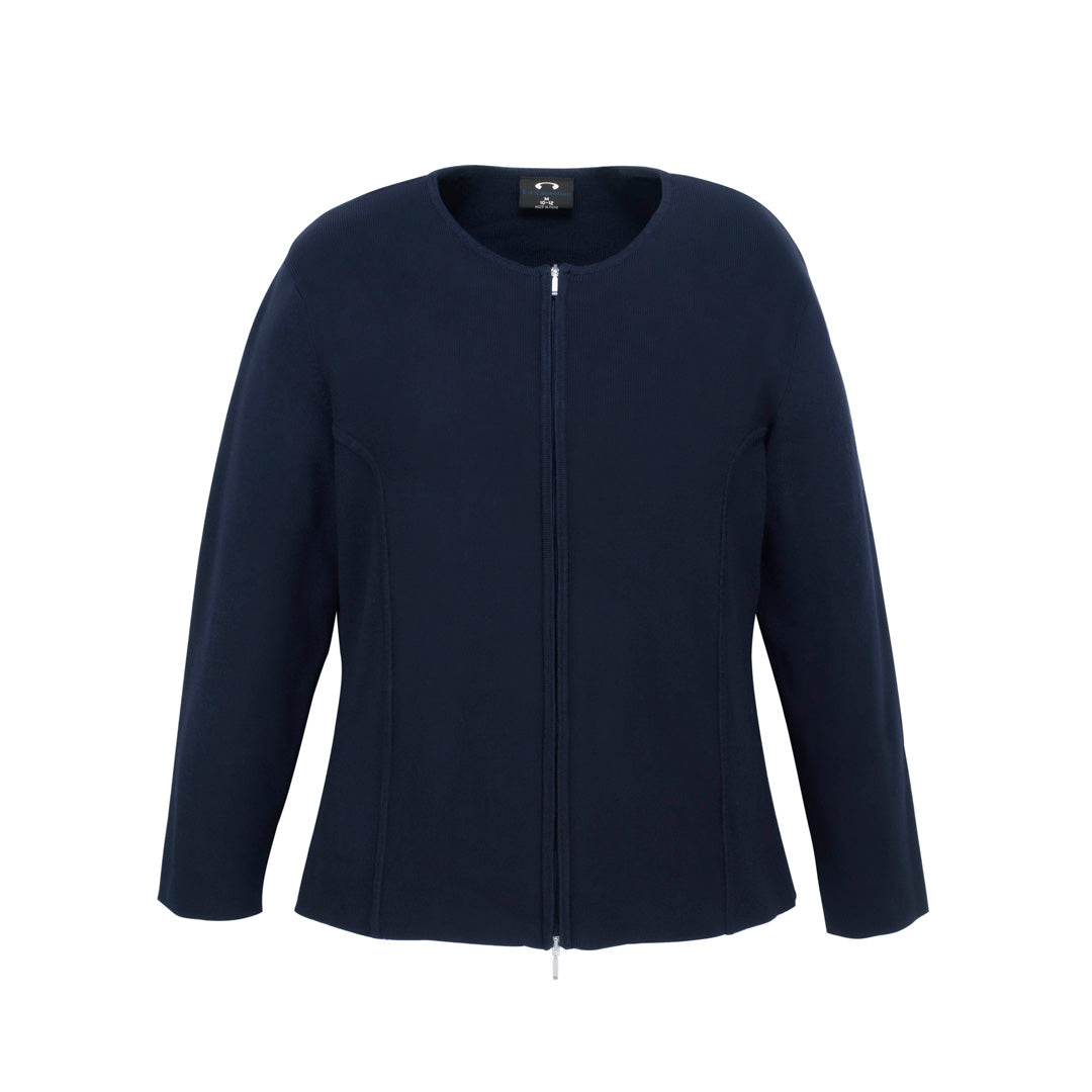 House of Uniforms The 2 Way Zip Knit | Ladies | Cardigan Biz Collection Navy