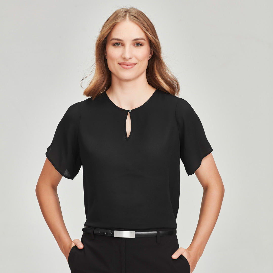 House of Uniforms The Vienna Blouse | Ladies | Short Sleeve Biz Corporates 