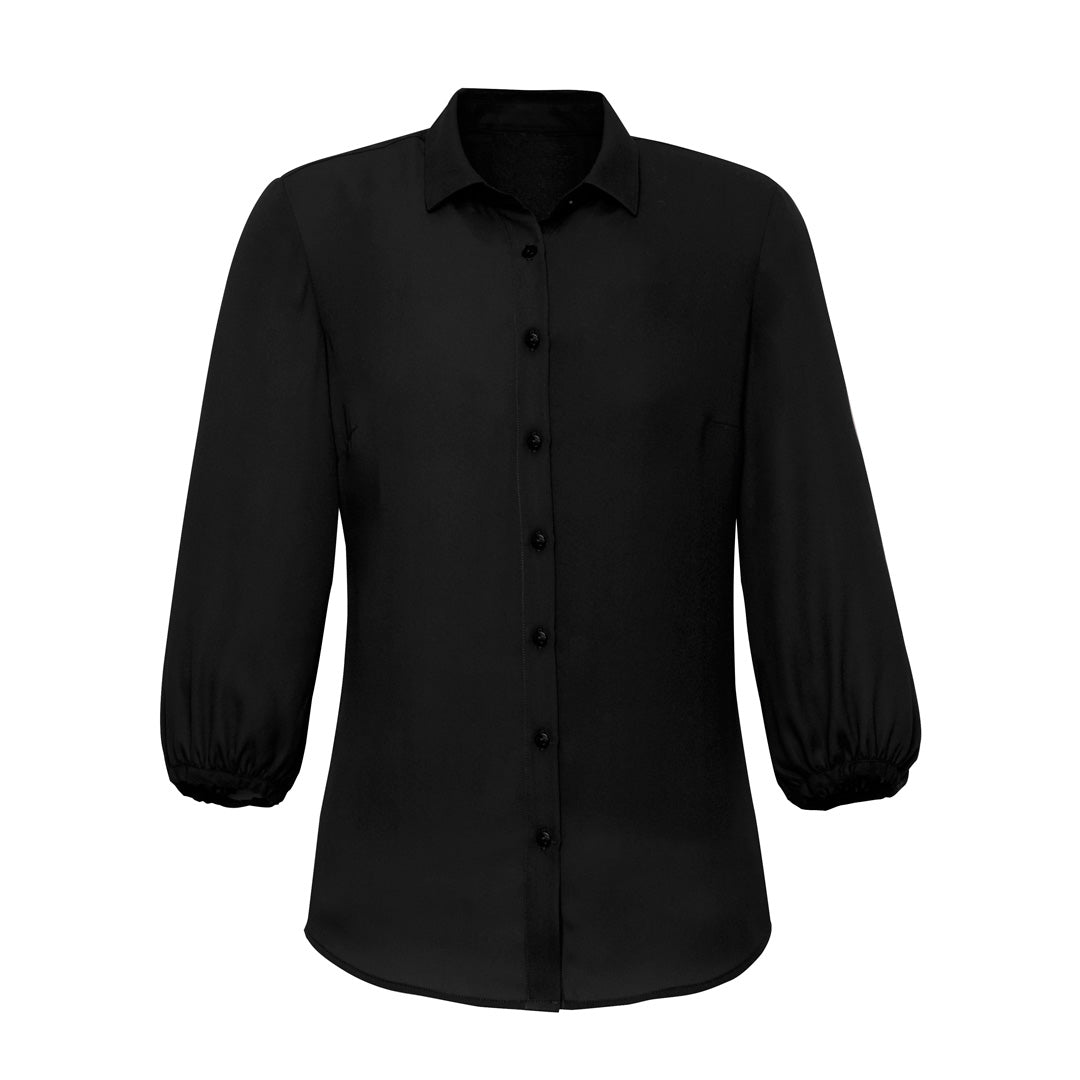House of Uniforms The Lucy Blouse | Ladies | 3/4 Sleeve Biz Corporates Black