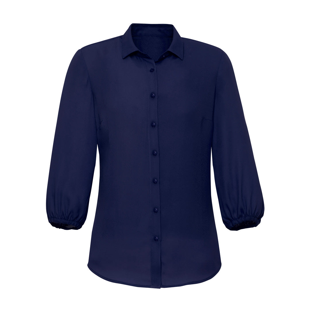 House of Uniforms The Lucy Blouse | Ladies | 3/4 Sleeve Biz Corporates Navy