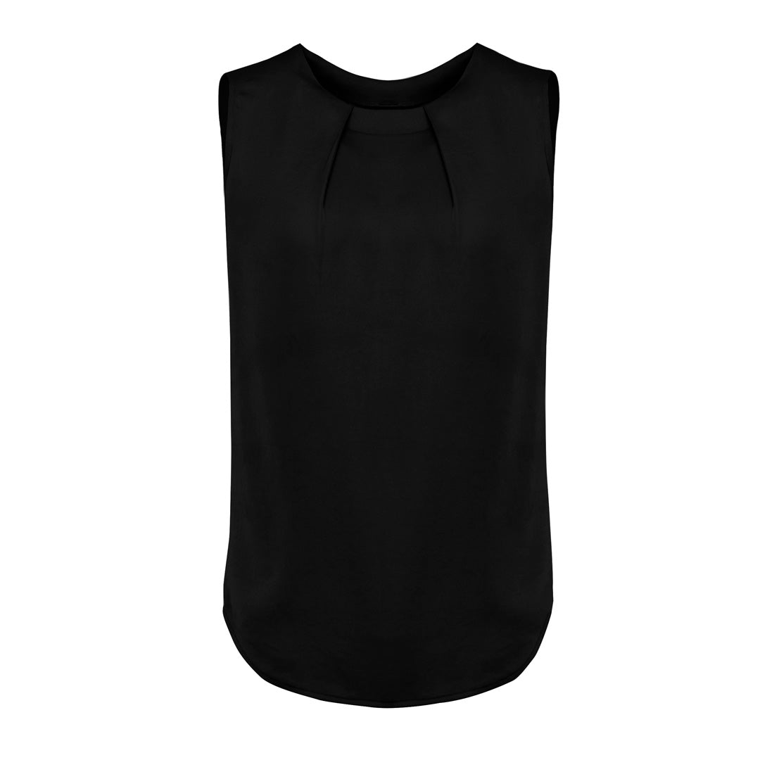 House of Uniforms The Estelle Blouse | Ladies | Sleeveless Biz Corporates Black