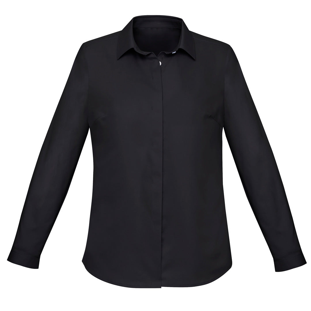 House of Uniforms The Charlie Shirt | Ladies | Long Sleeve Biz Corporates Black
