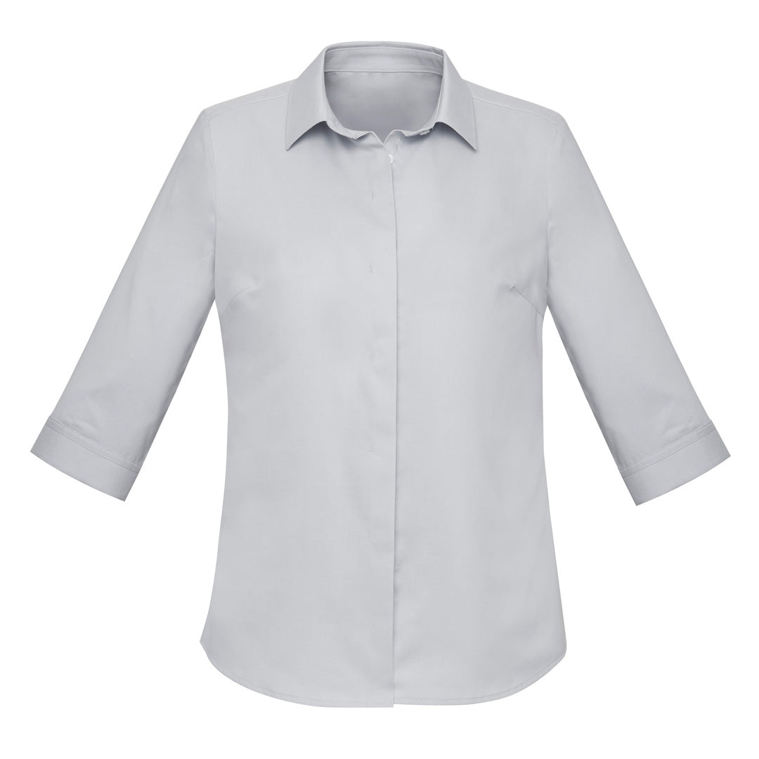 House of Uniforms The Charlie Shirt | Ladies | 3/4 Sleeve Biz Corporates Silver