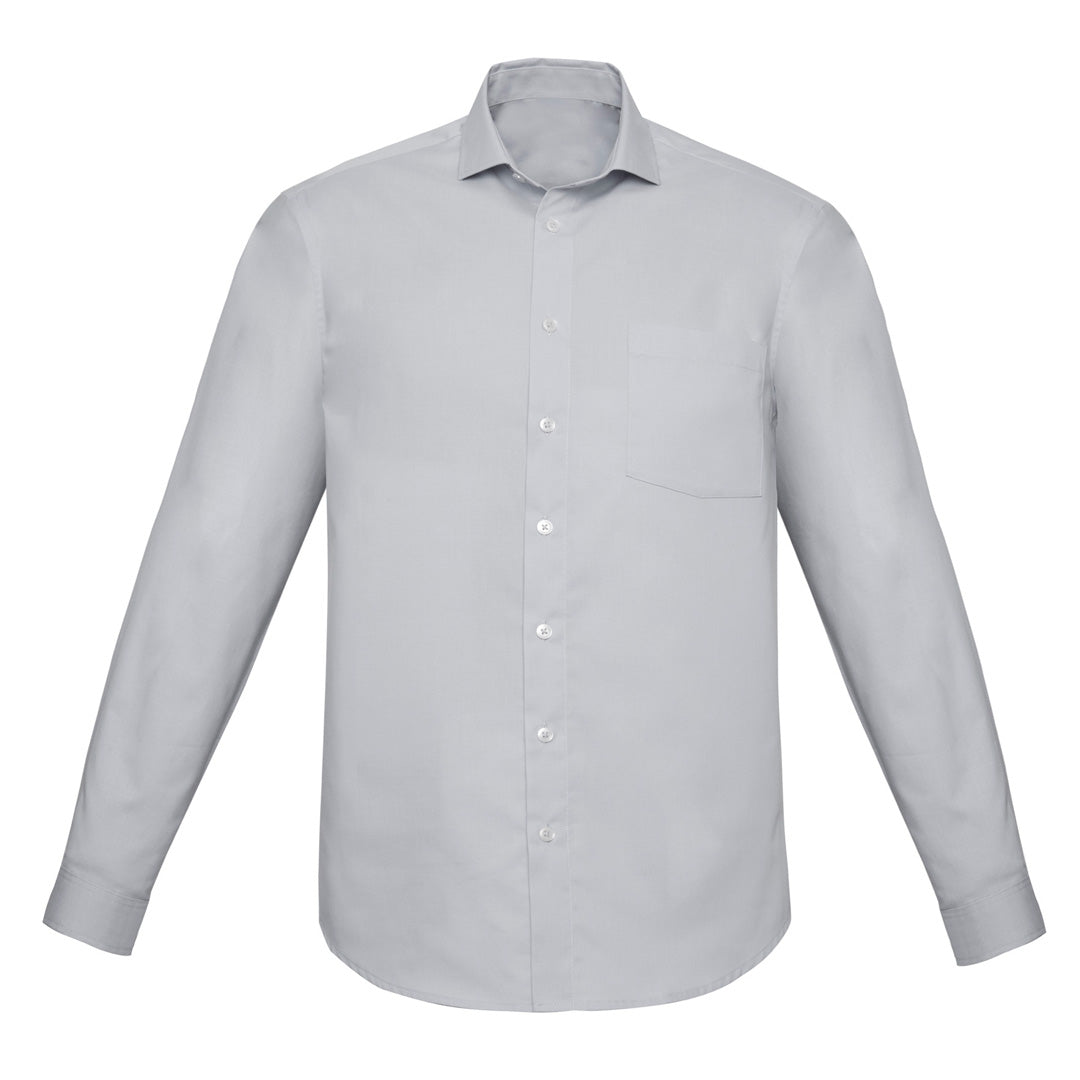 House of Uniforms The Charlie Shirt | Classic Fit | Mens | Long Sleeve Biz Corporates Silver