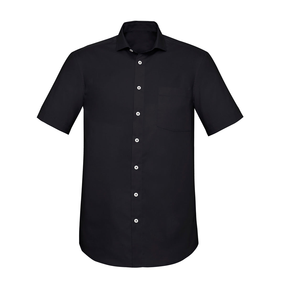 House of Uniforms The Charlie Shirt | Classic Fit | Mens | Short Sleeve Biz Corporates Black