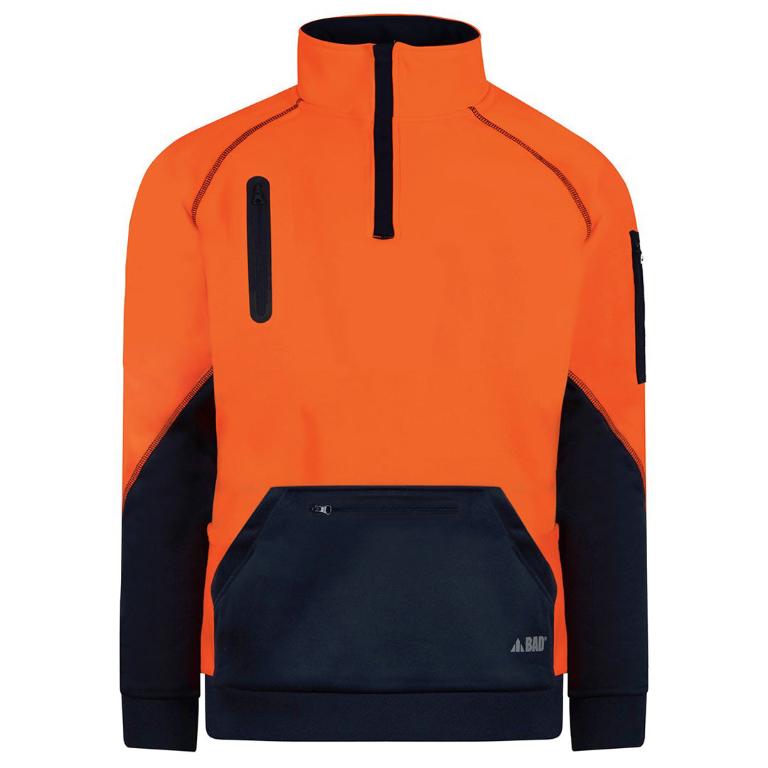 House of Uniforms The Bad Rain Defend Waterproof Jumper | 1/4 Zip Bad Workwear Orange
