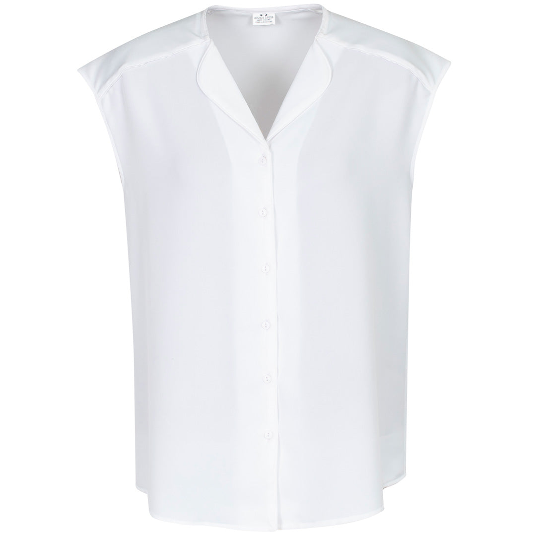 House of Uniforms The Lily Blouse | Ladies | Cap Sleeve Biz Collection White
