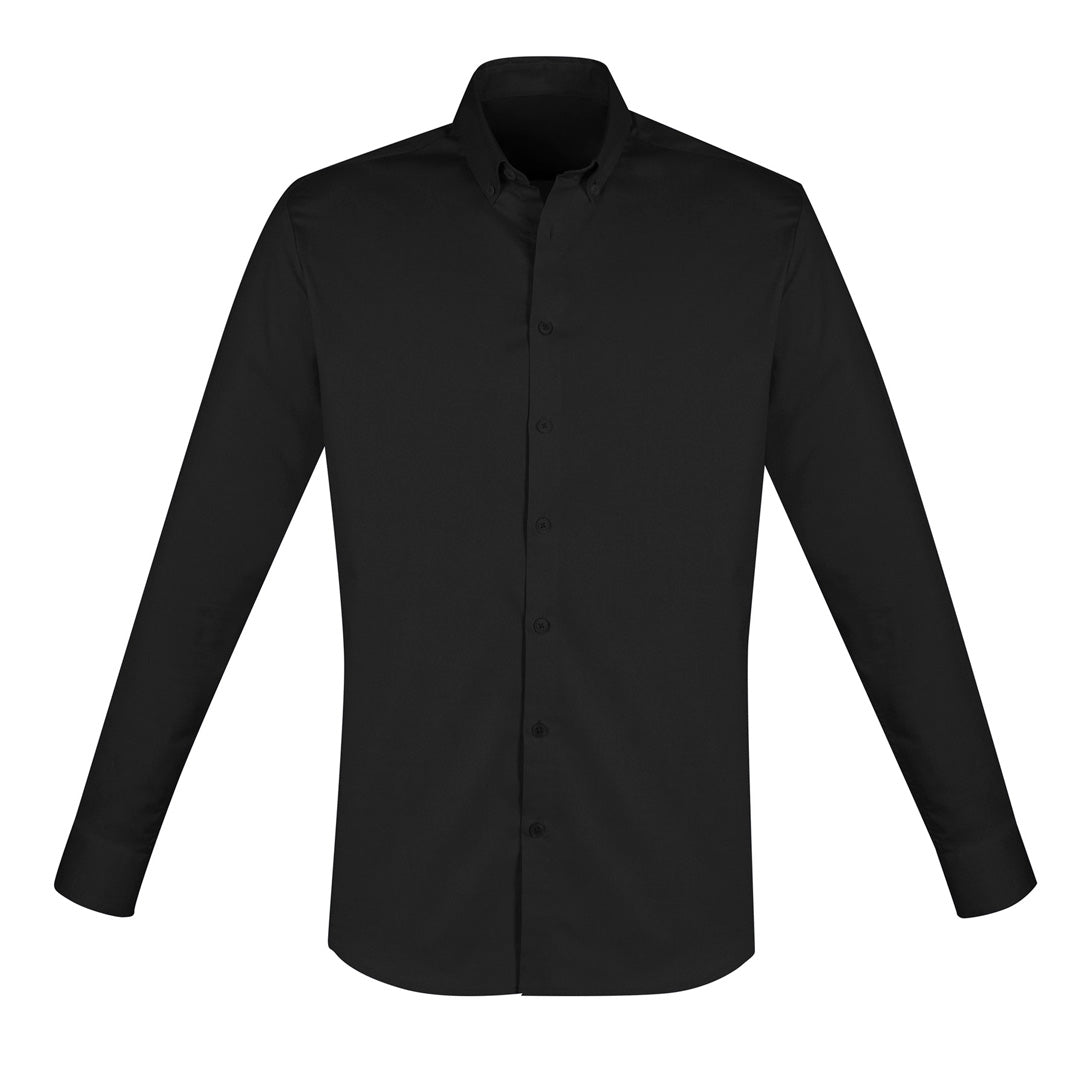House of Uniforms The Camden Shirt | Mens | Long Sleeve Biz Collection Black