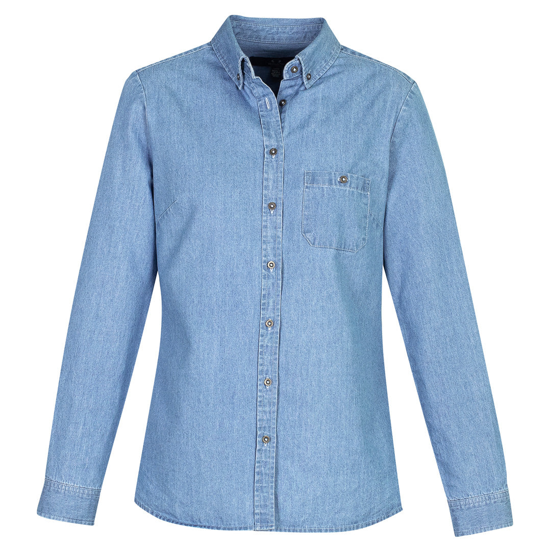 House of Uniforms The Indie Shirt | Ladies | Long Sleeve Biz Collection Light Blue