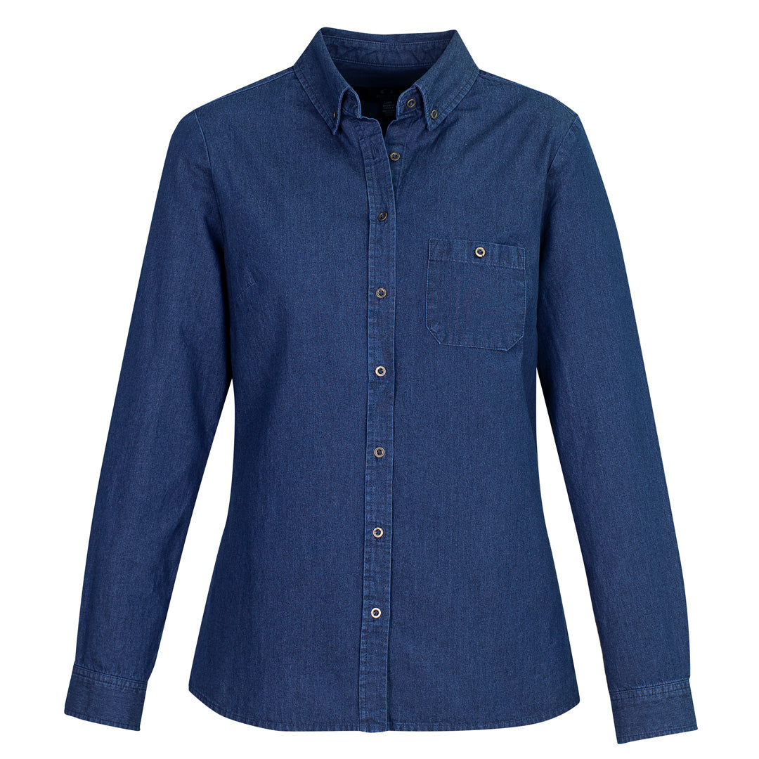 House of Uniforms The Indie Shirt | Ladies | Long Sleeve Biz Collection Dark Blue