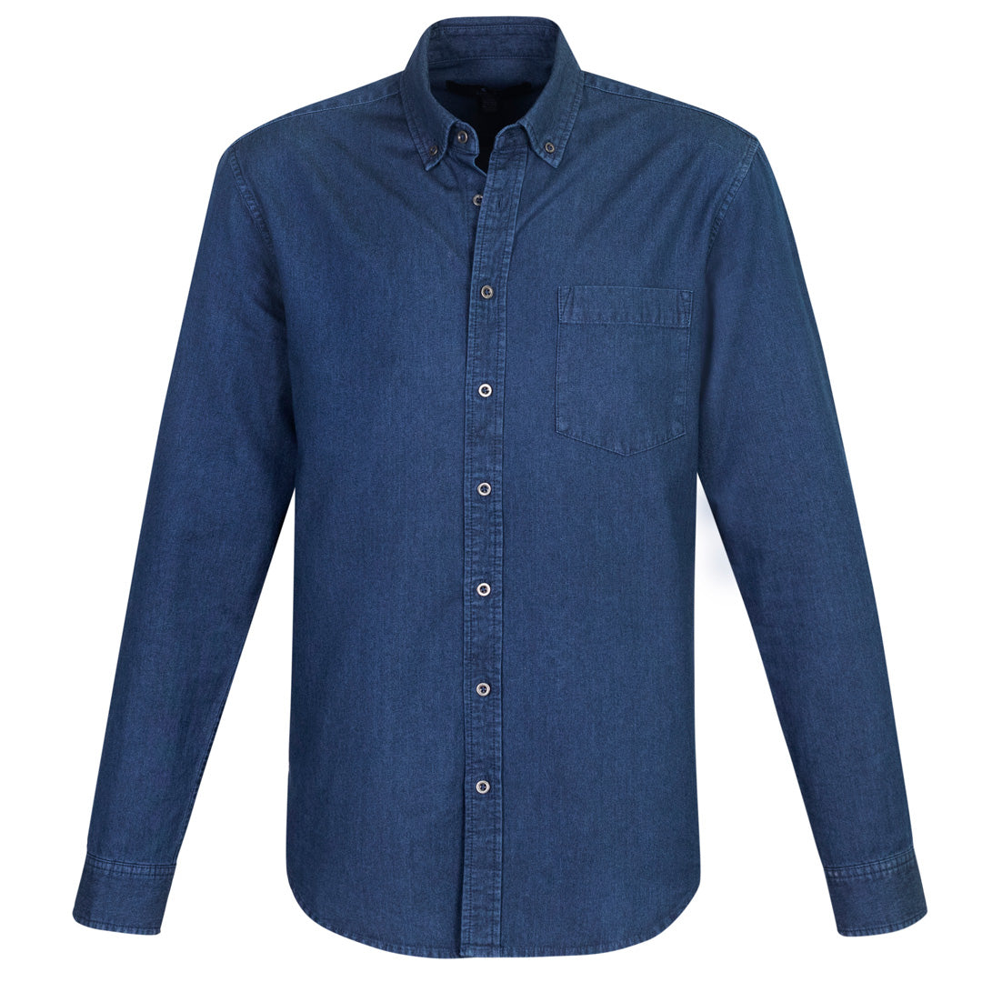 House of Uniforms The Indie Shirt | Mens | Long Sleeve Biz Collection Dark Blue